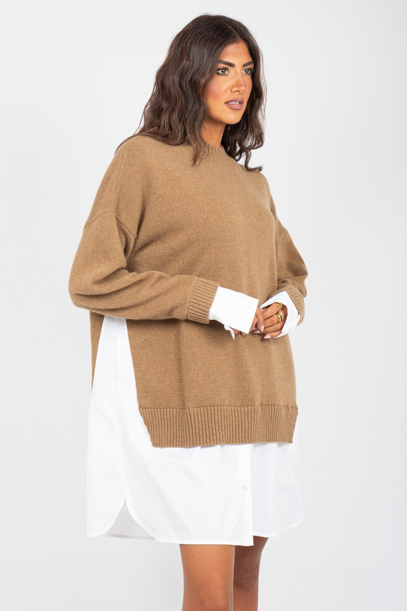 abito girocollo in misto mohair 'luigia' Y5WG03 V32 SEMICOUTURE 