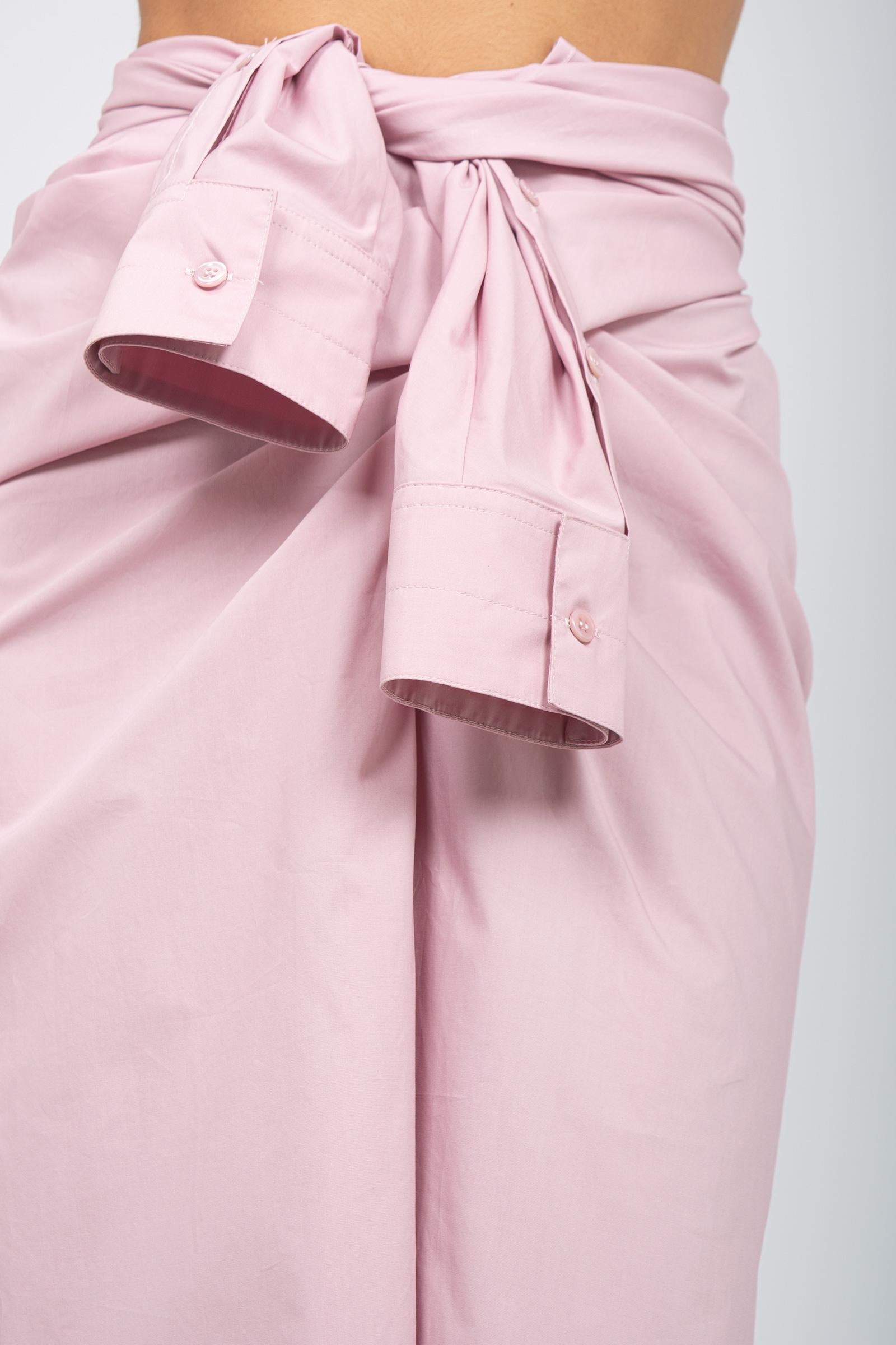 gonna con nodo in cotone M1D0099 PINK SOLOTRE 