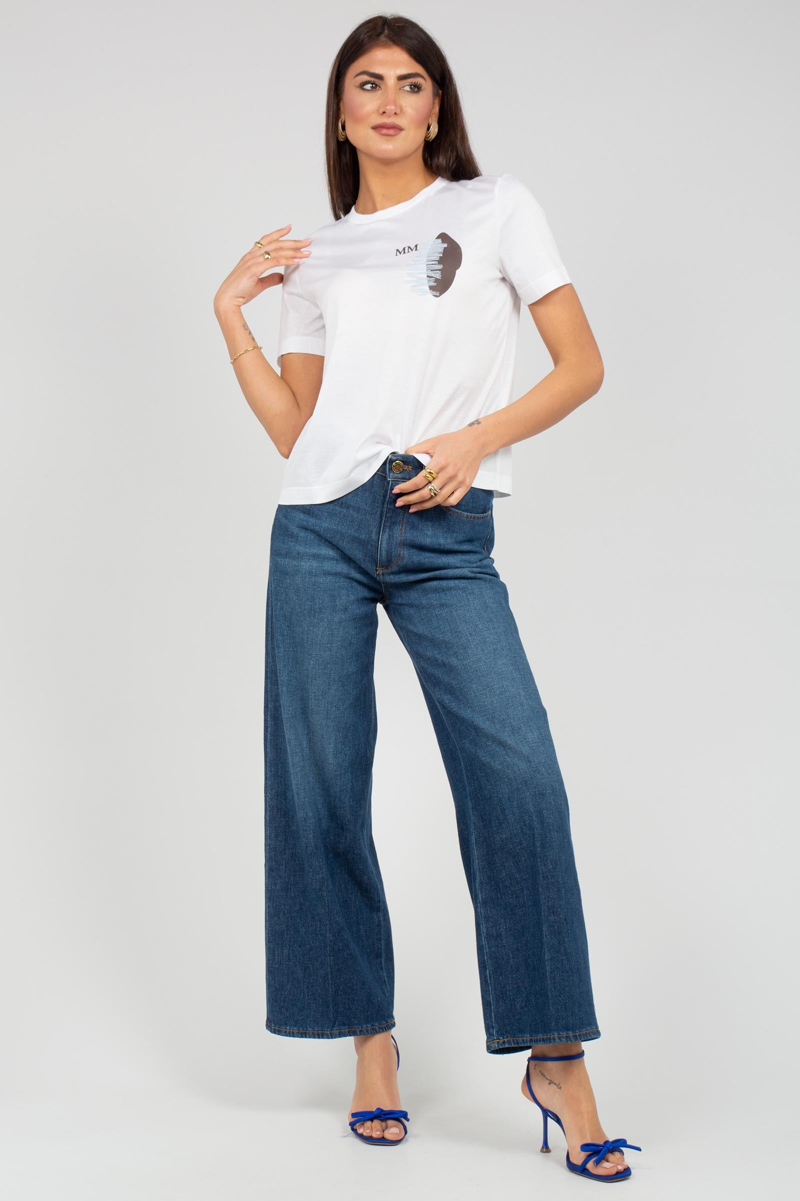 t-shirt in cotone con logo 'licenza' 2616941108600 011 MM - MAX MARA 