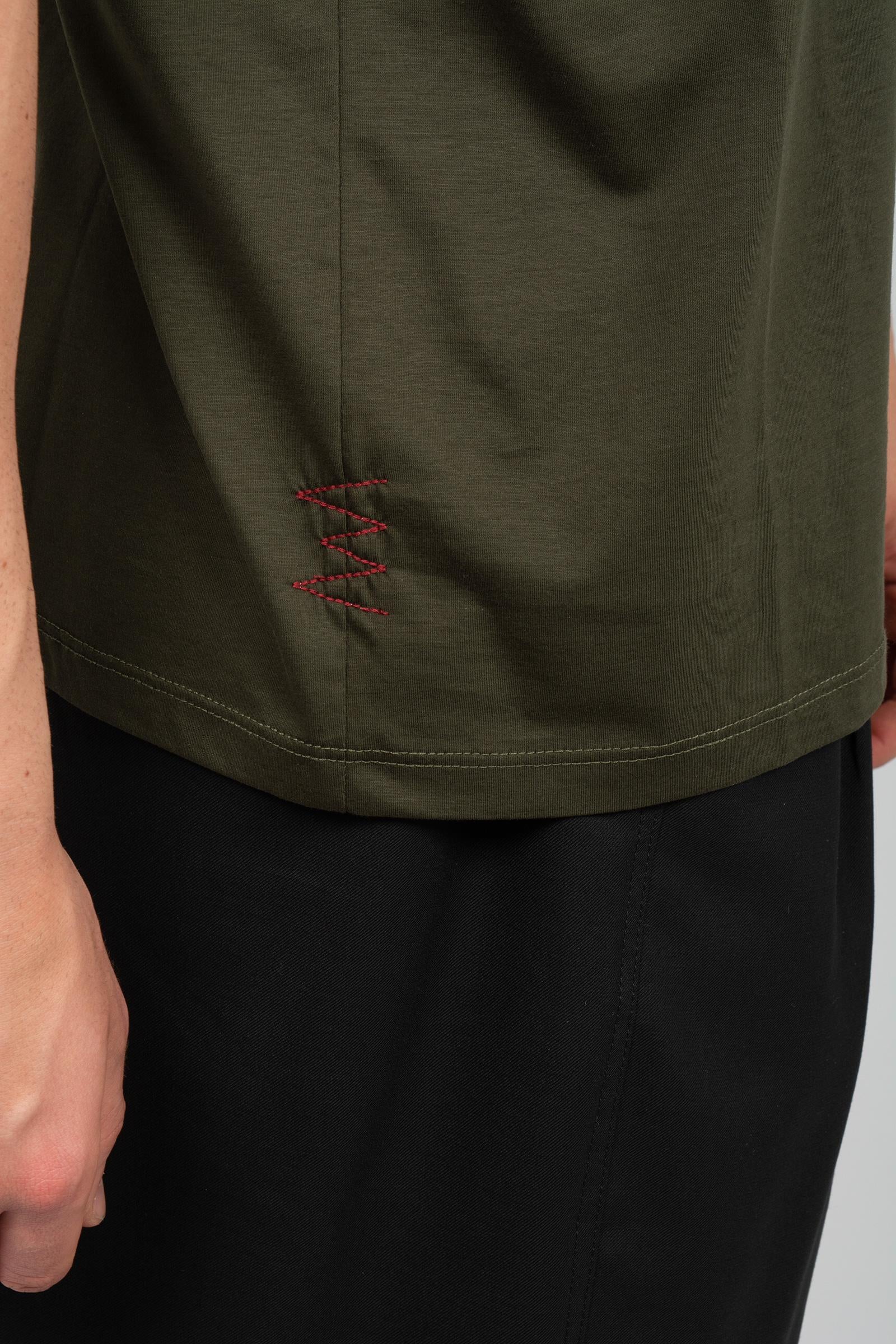 t-shirt in cotone filo di scozia B6AB0067 GREEN AMARANTO 