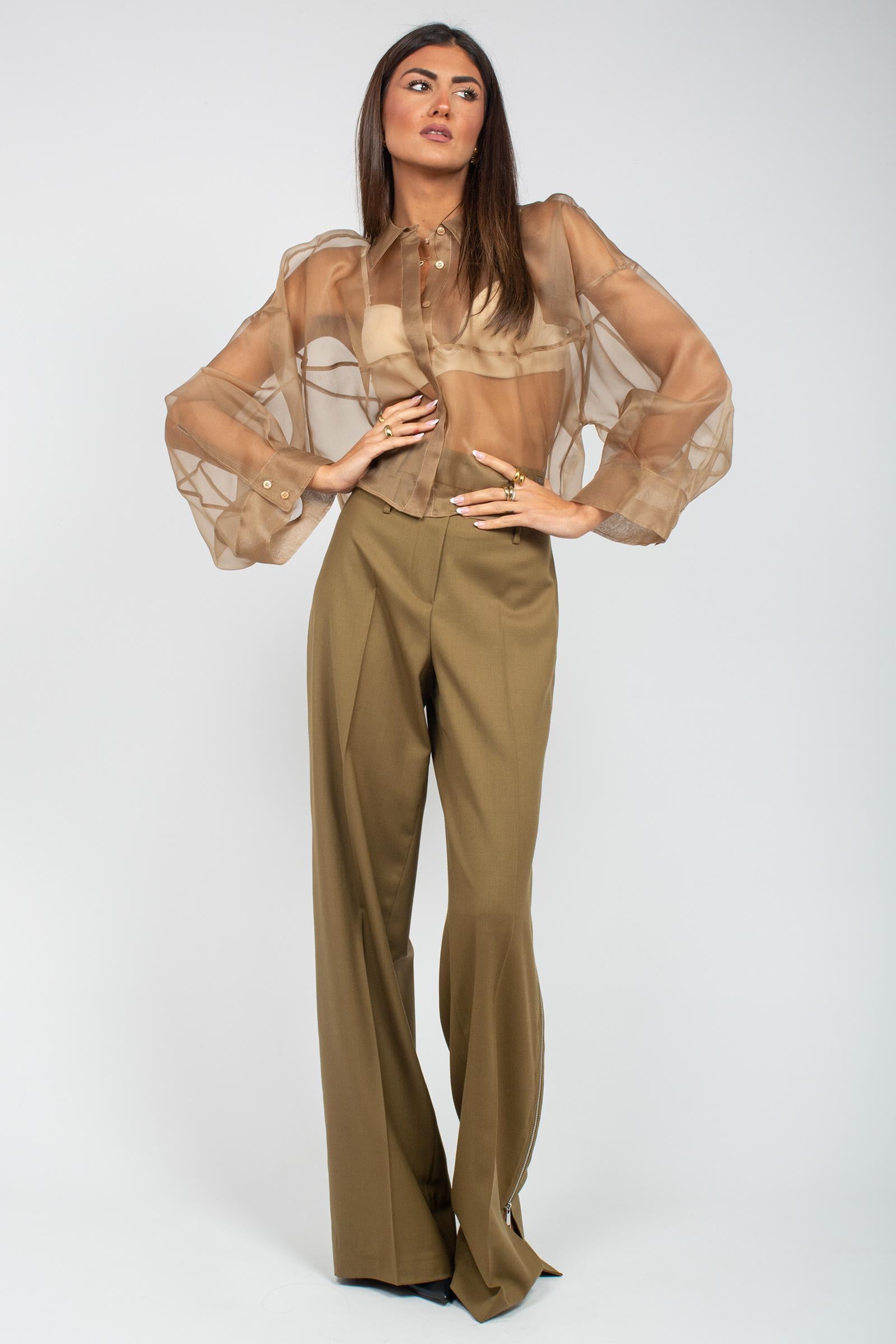 camicia oversize in organza di seta 'pia' E5WS04 T20 ERIKA CAVALLINI 