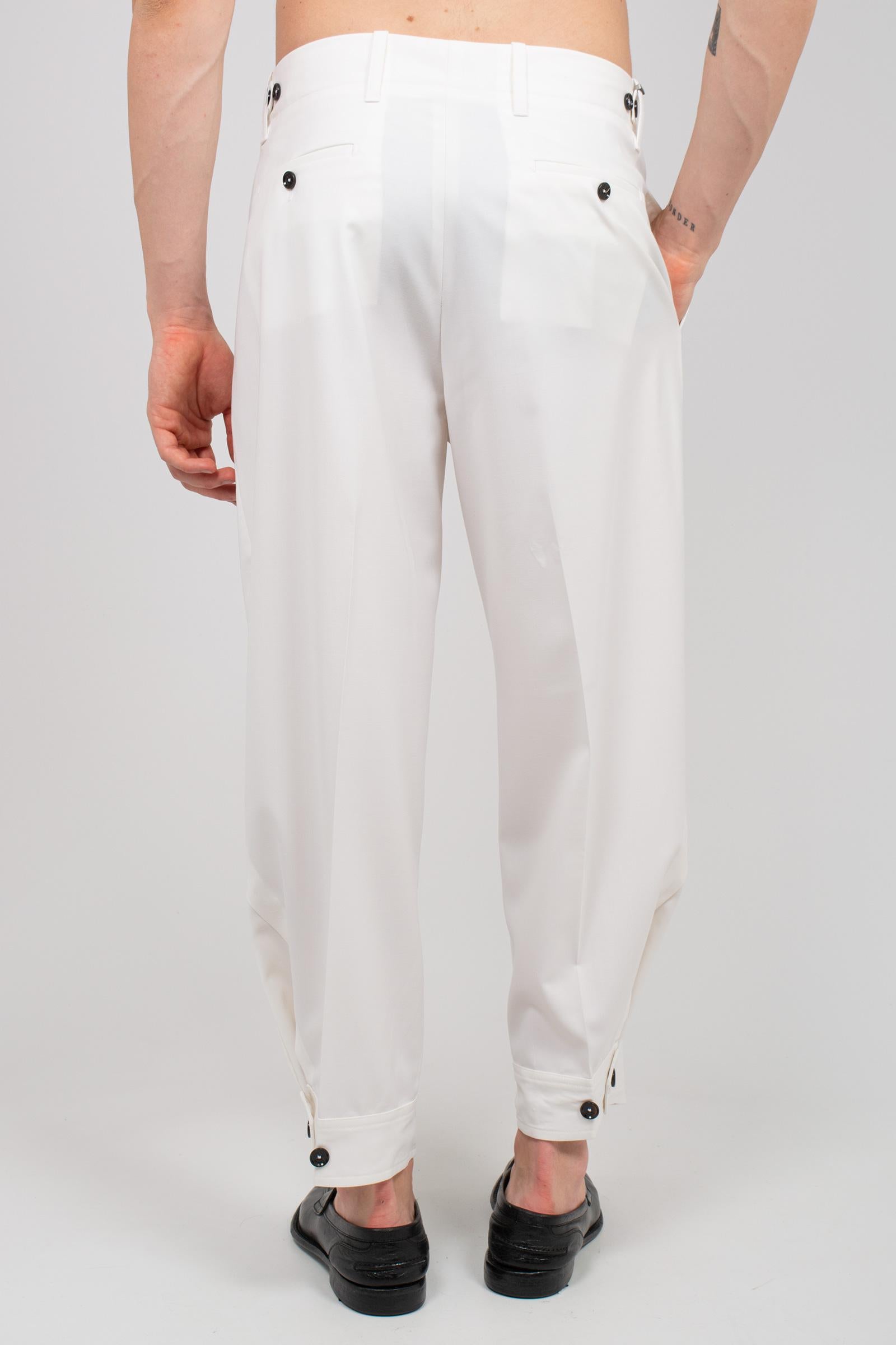 pantalone con bottoni sul fondo 'peter' PETERSMPS26 BIANCO BE ABLE 