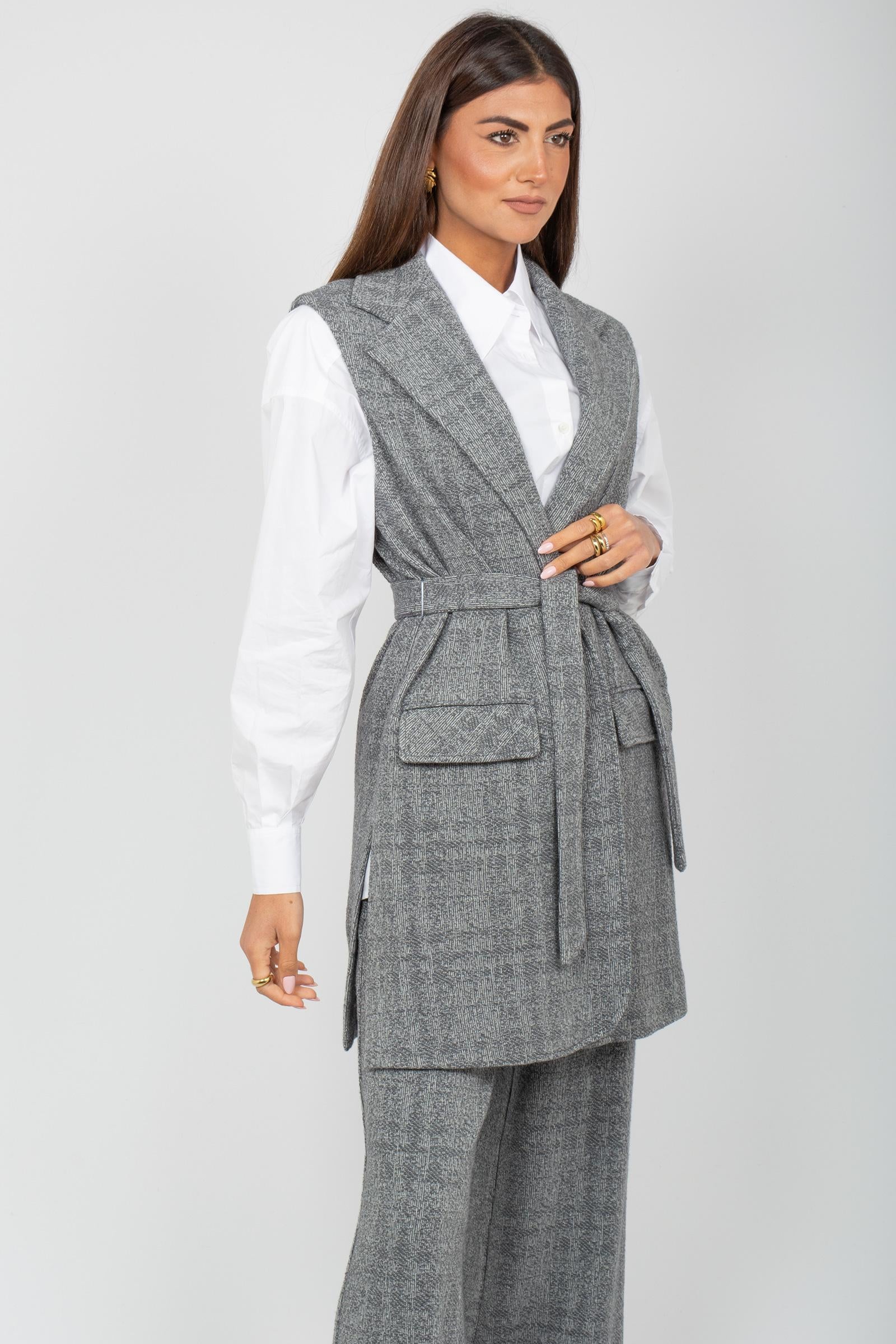 gilet lungo in misto lana S2121592 212 ANNA SERAVALLI 