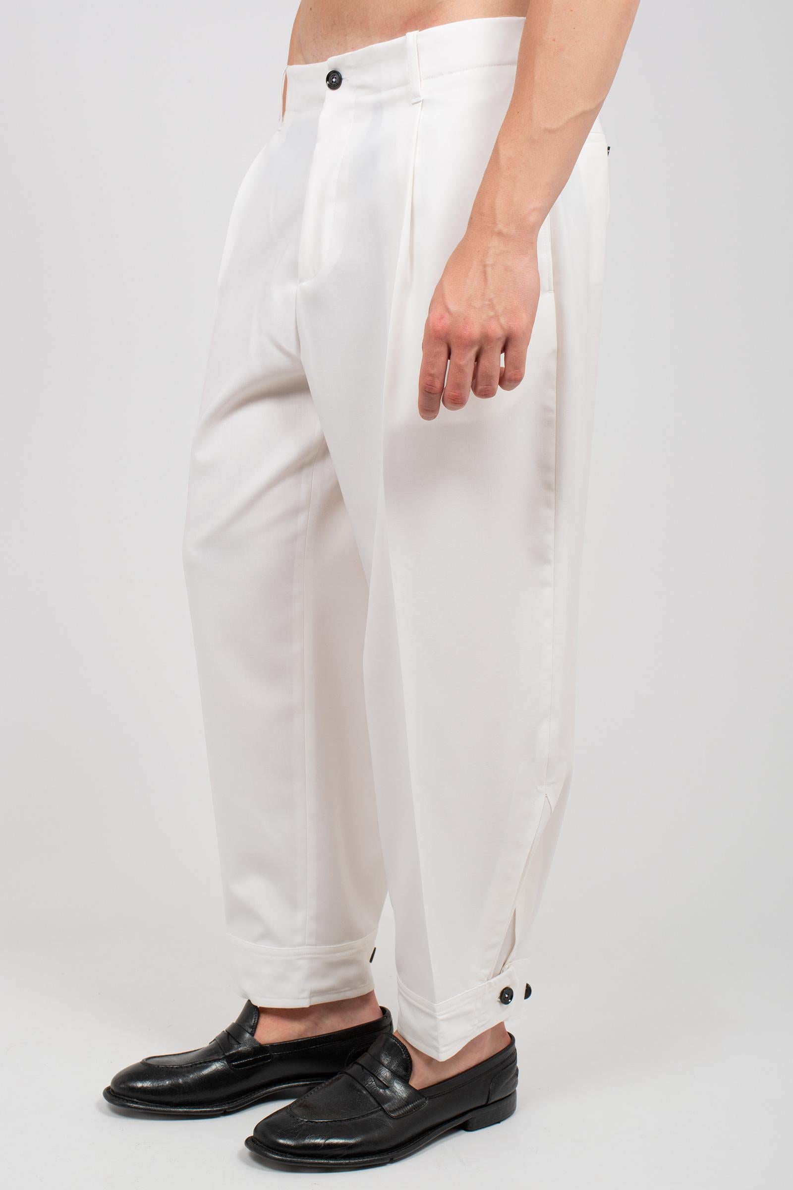 pantalone con bottoni sul fondo 'peter' PETERSMPS26 BIANCO BE ABLE 