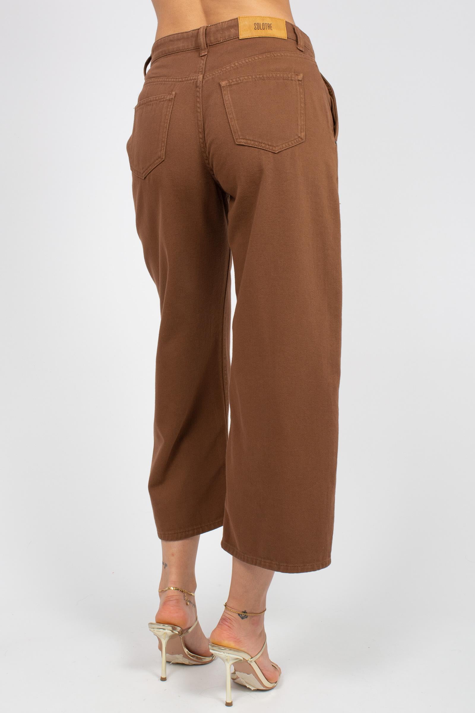 denim in bull di cotone M1AB0064 CACAO SOLOTRE 