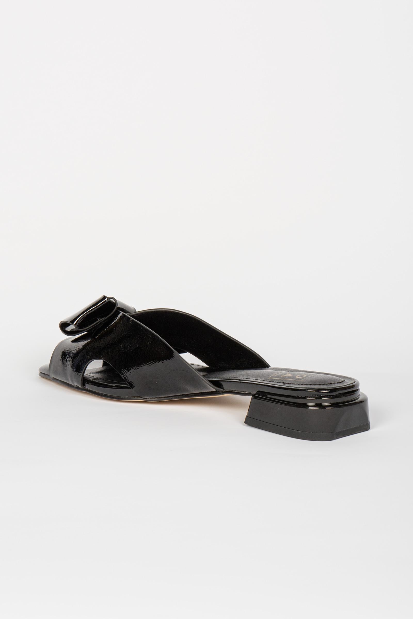 pantofola opentoe in naplak PE320NAPLAK NERO NORA NEW YORK 