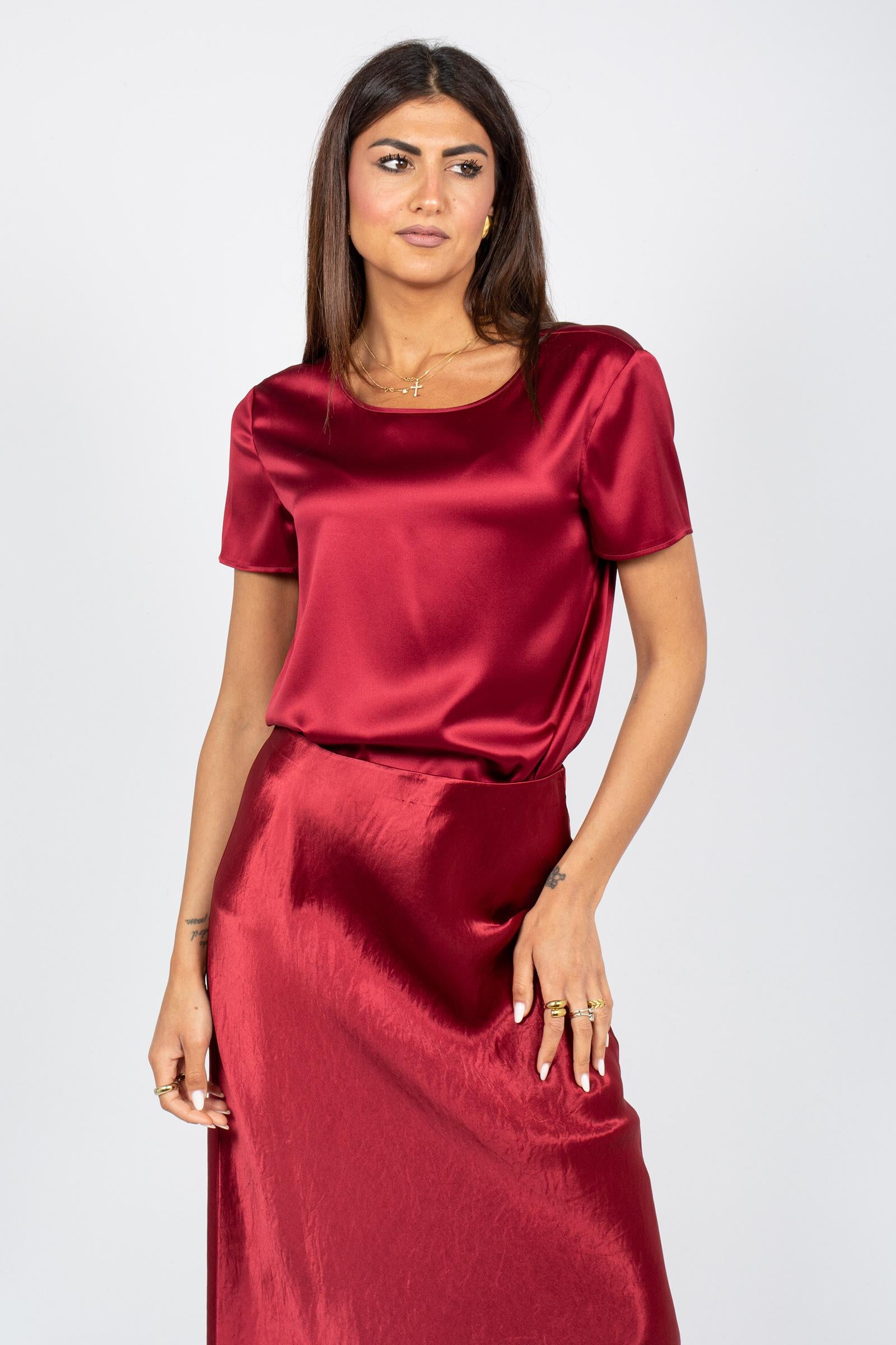 t-shirt in seta 'cortona' 2616111037600 025 MM - MAX MARA 