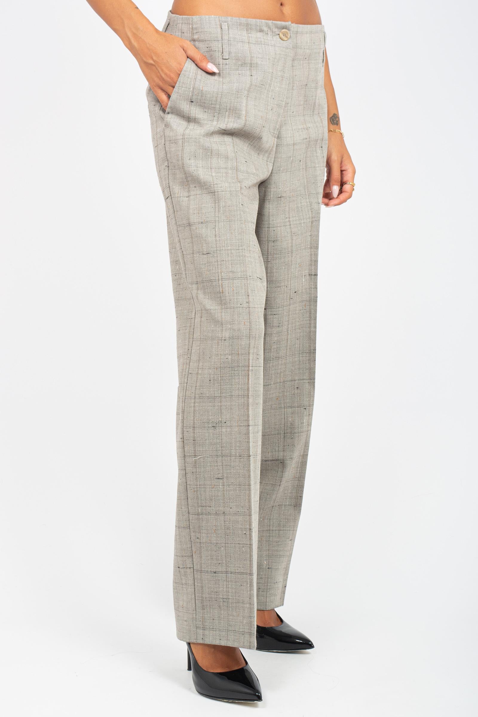pantalone check in lana 'shelby' Y5WM11 54CHK SEMICOUTURE 