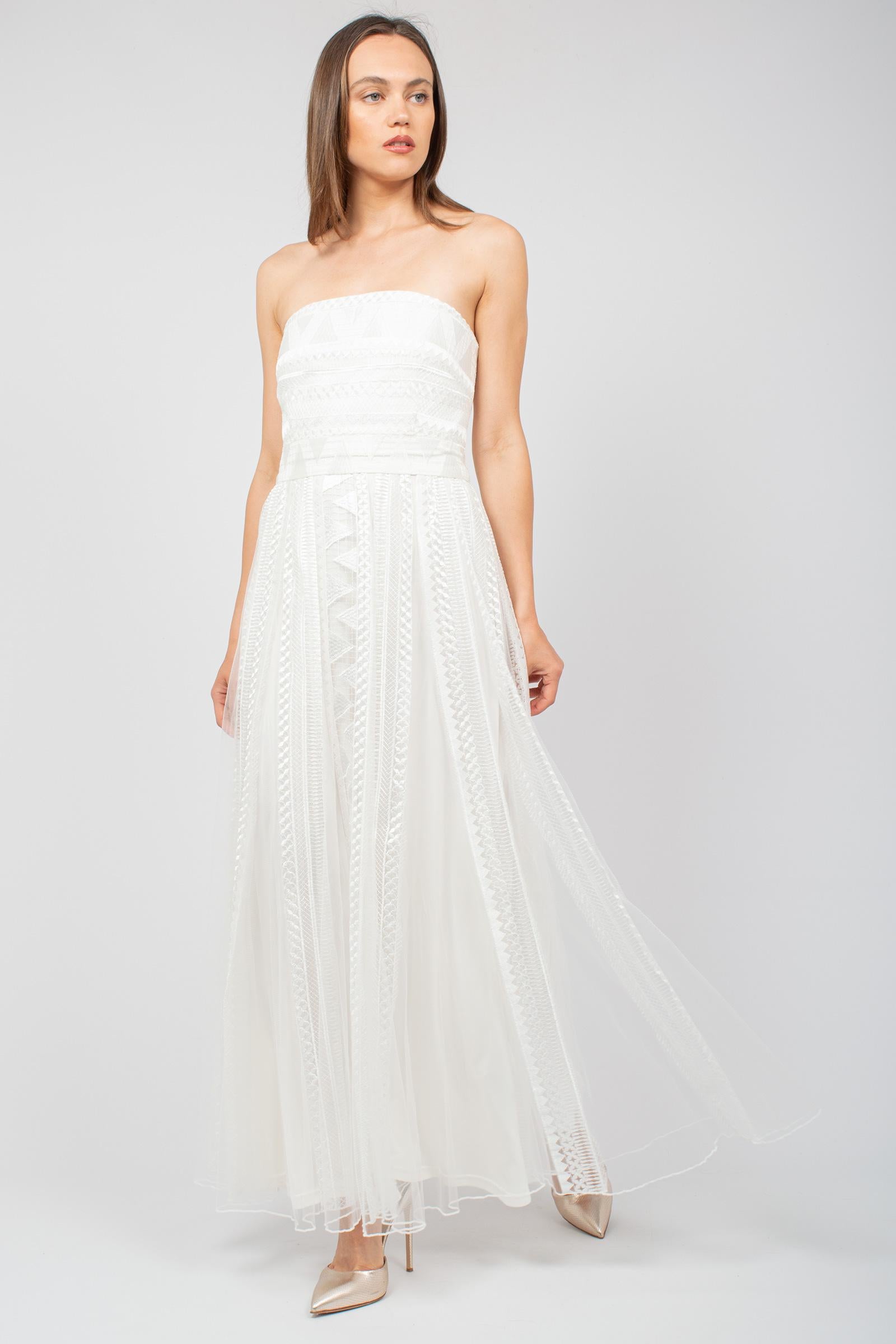 abito longuette con bande in pizzo D46EQ042EN5 MF249 ERMANNO - ERMANNO SCERVINO 
