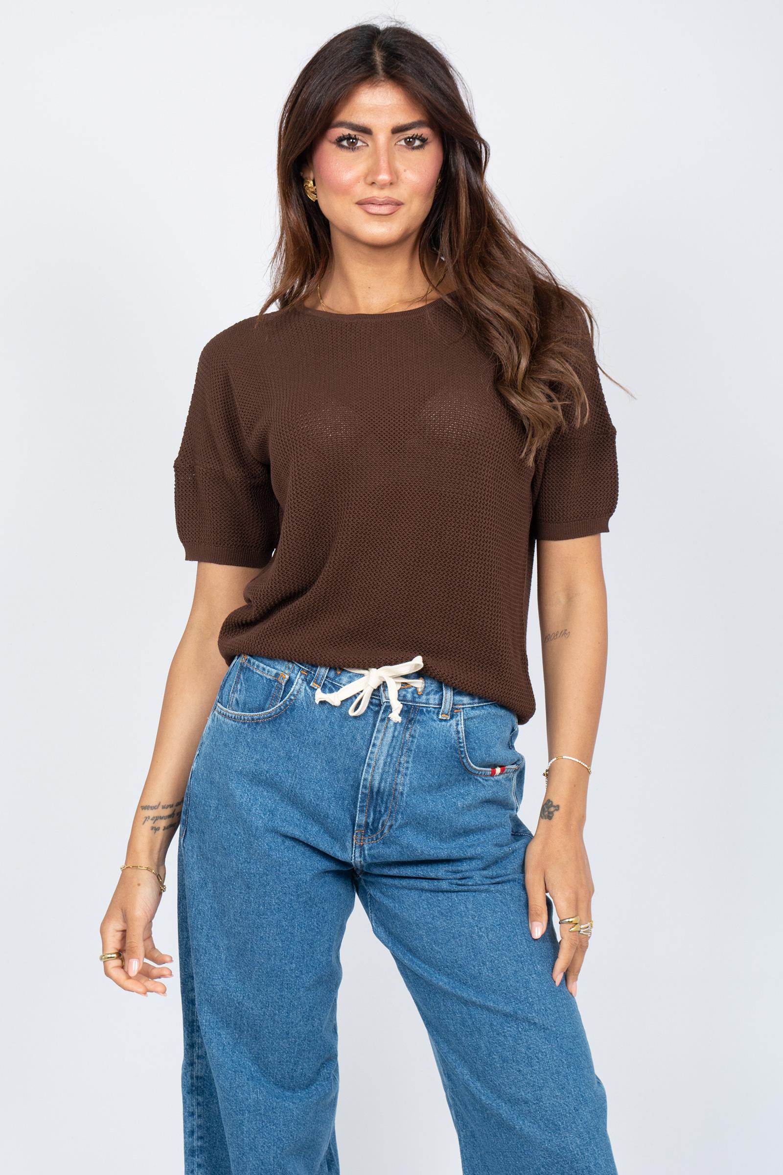 t-shirt in cotone a rete L1Z103RE 560 DRUMOHR 