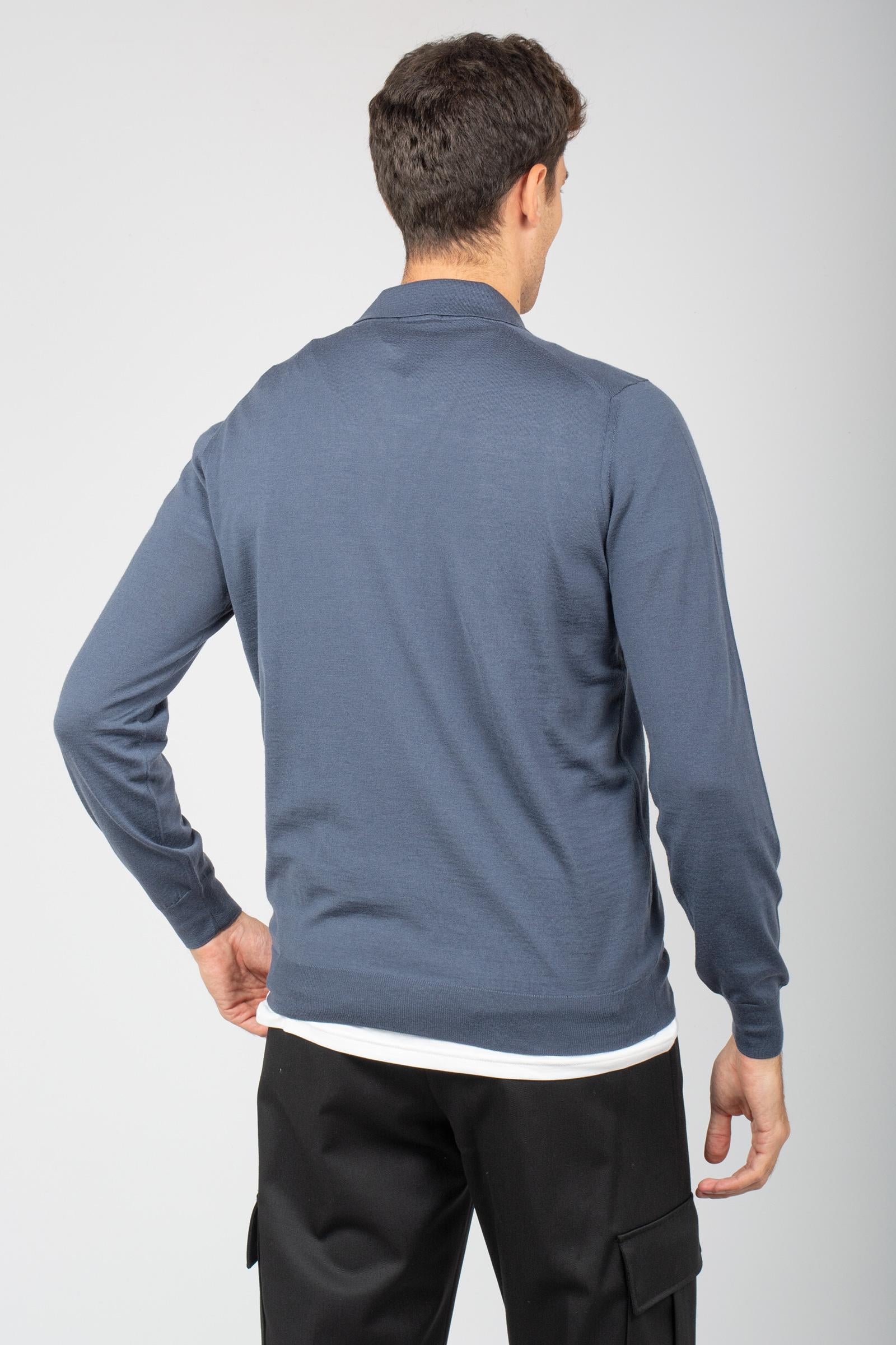 polo con zip in lana merinos ultrafine D0D149 790 DRUMOHR 