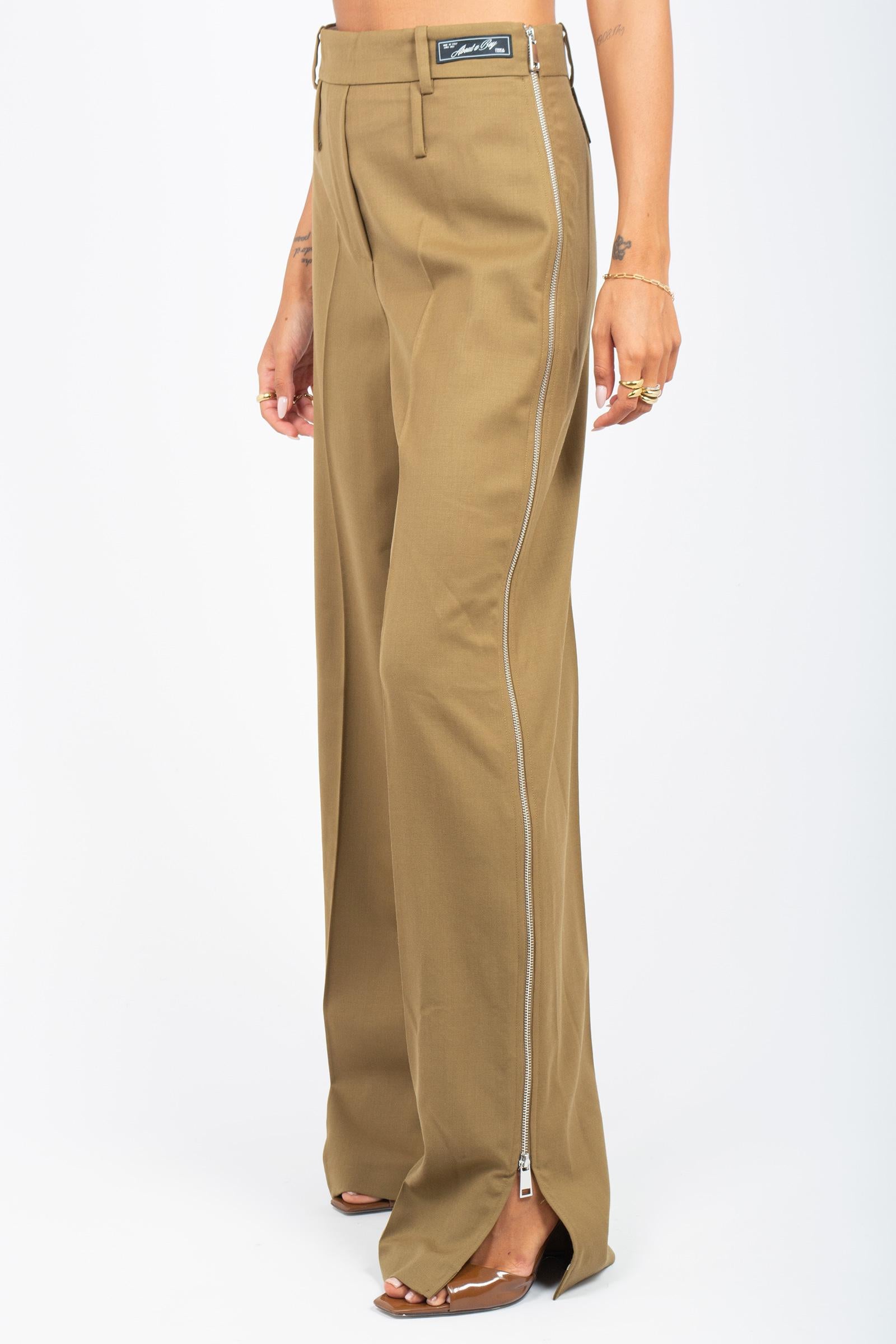 pantalone in fresco lana con zip 'acantha' E5WH01 S23 ERIKA CAVALLINI 