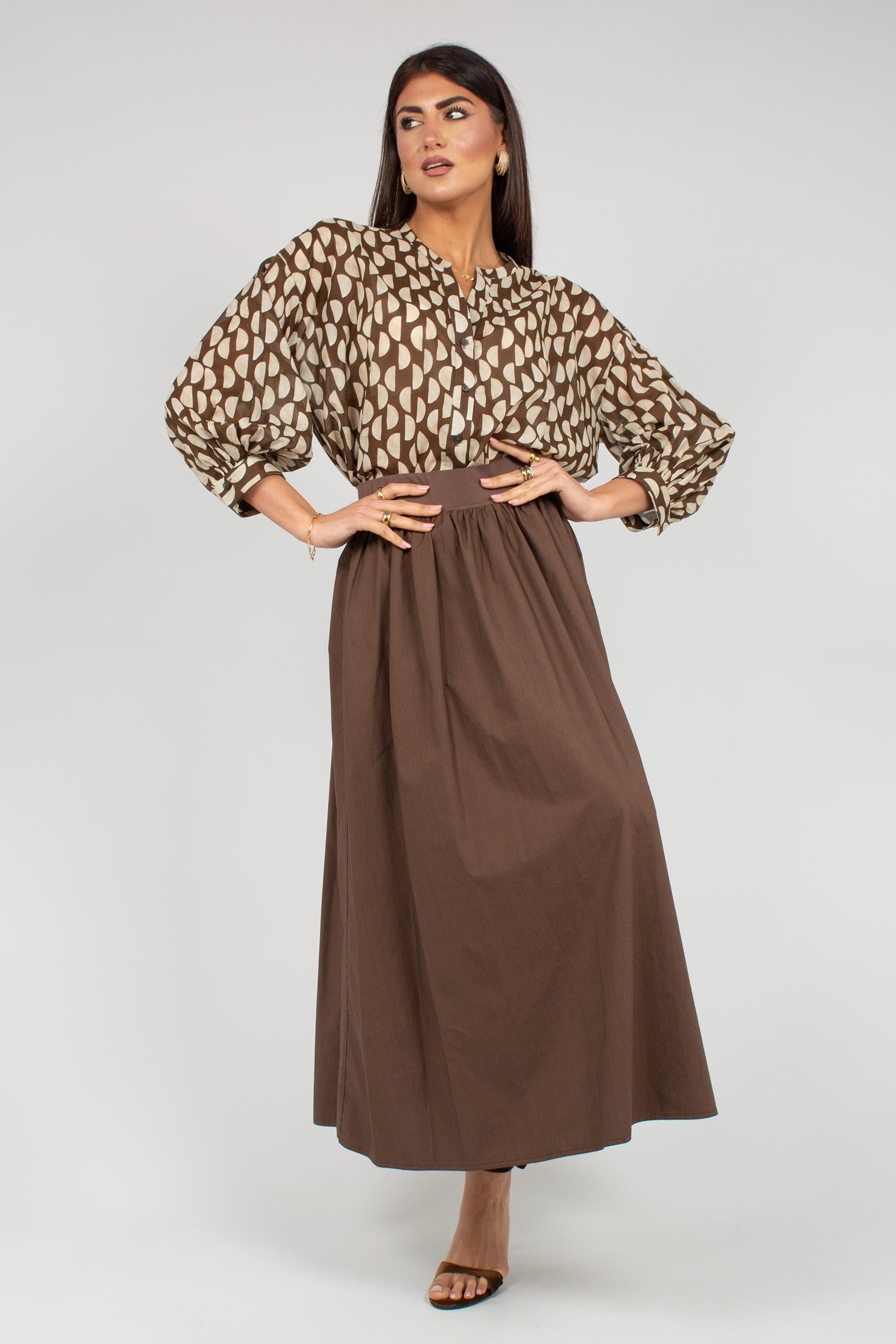 camicia in cotone stampato S7420B3721 345 ROSSO 35 