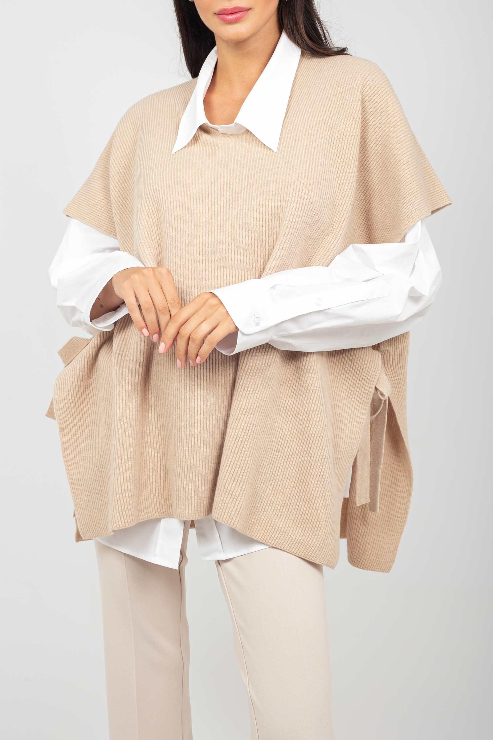poncho in lana e cashmere RAPIDO ALABASTER AMINA RUBINACCI 