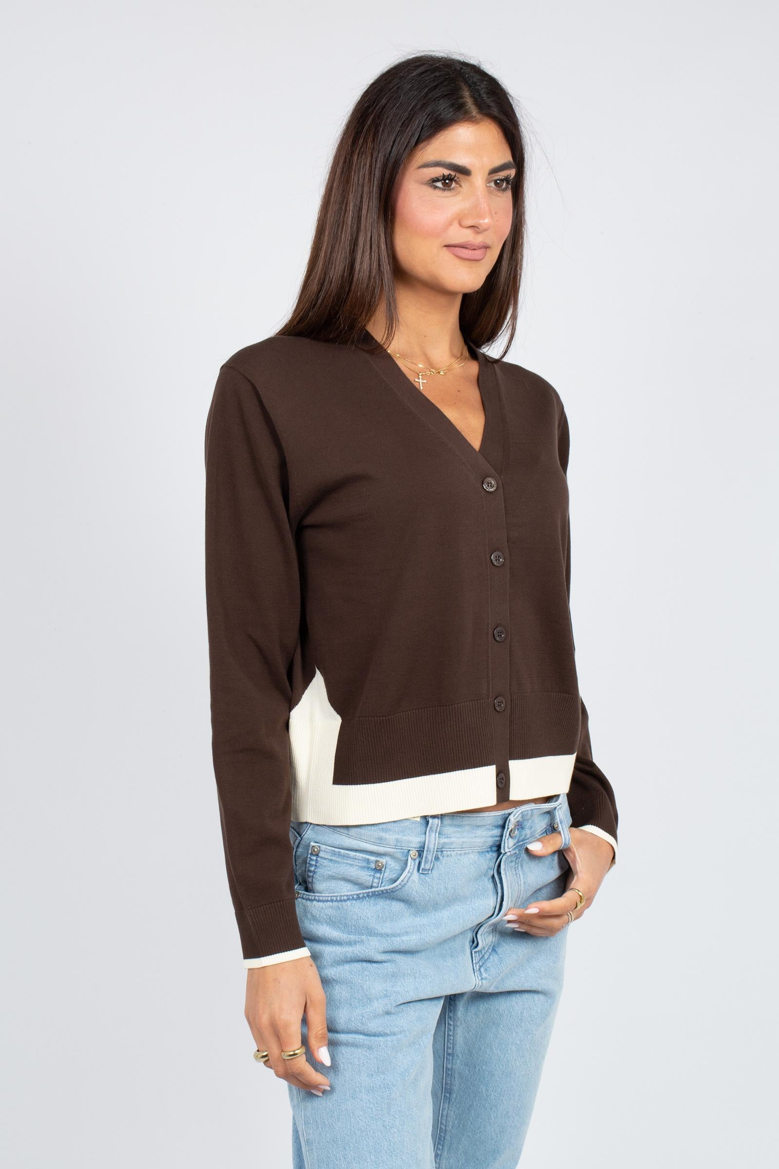 cardigan in filo 'amanda' Y6SA26 A10V1 SEMICOUTURE 