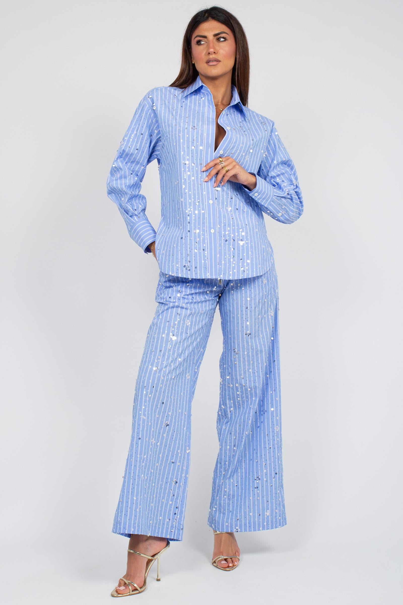 pantalone in popeline con ricami D48EP103ES1 75210 ERMANNO - ERMANNO SCERVINO 
