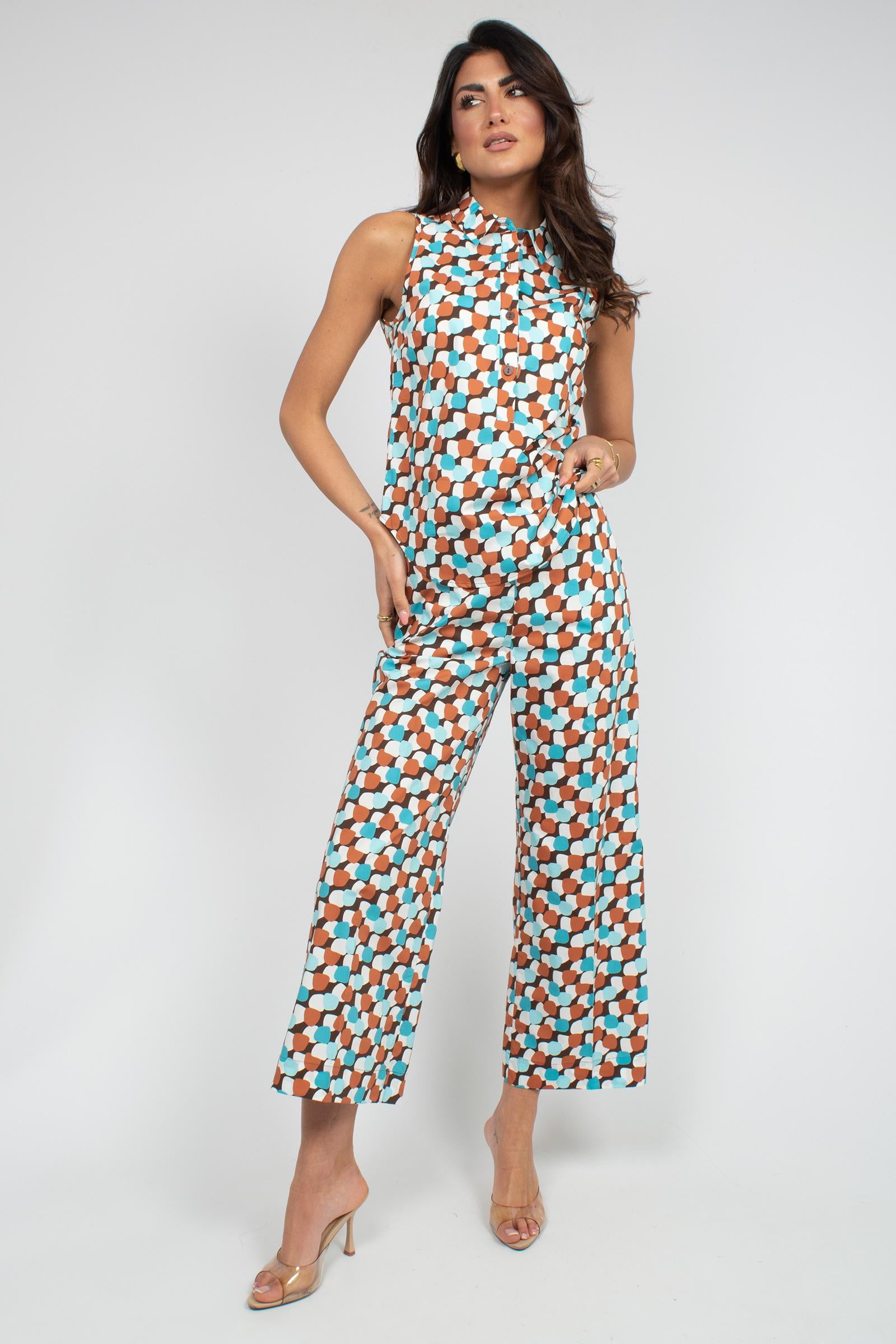 pantalone in cotone stampato 261M1312 MULTI MAIDA MILA 
