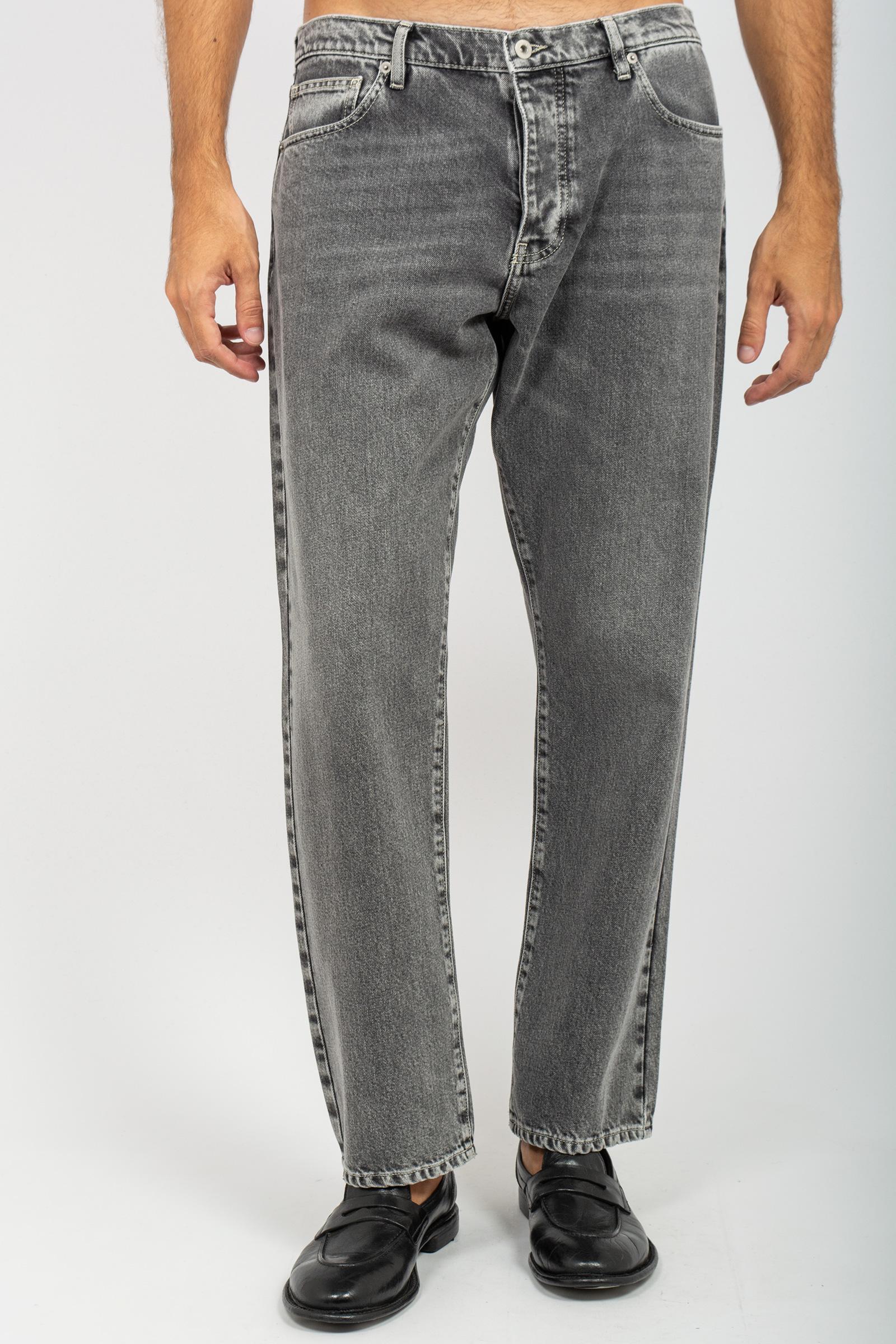 denim in cotone wide fit B6F0060 DENIMGRIGIO AMARANTO 