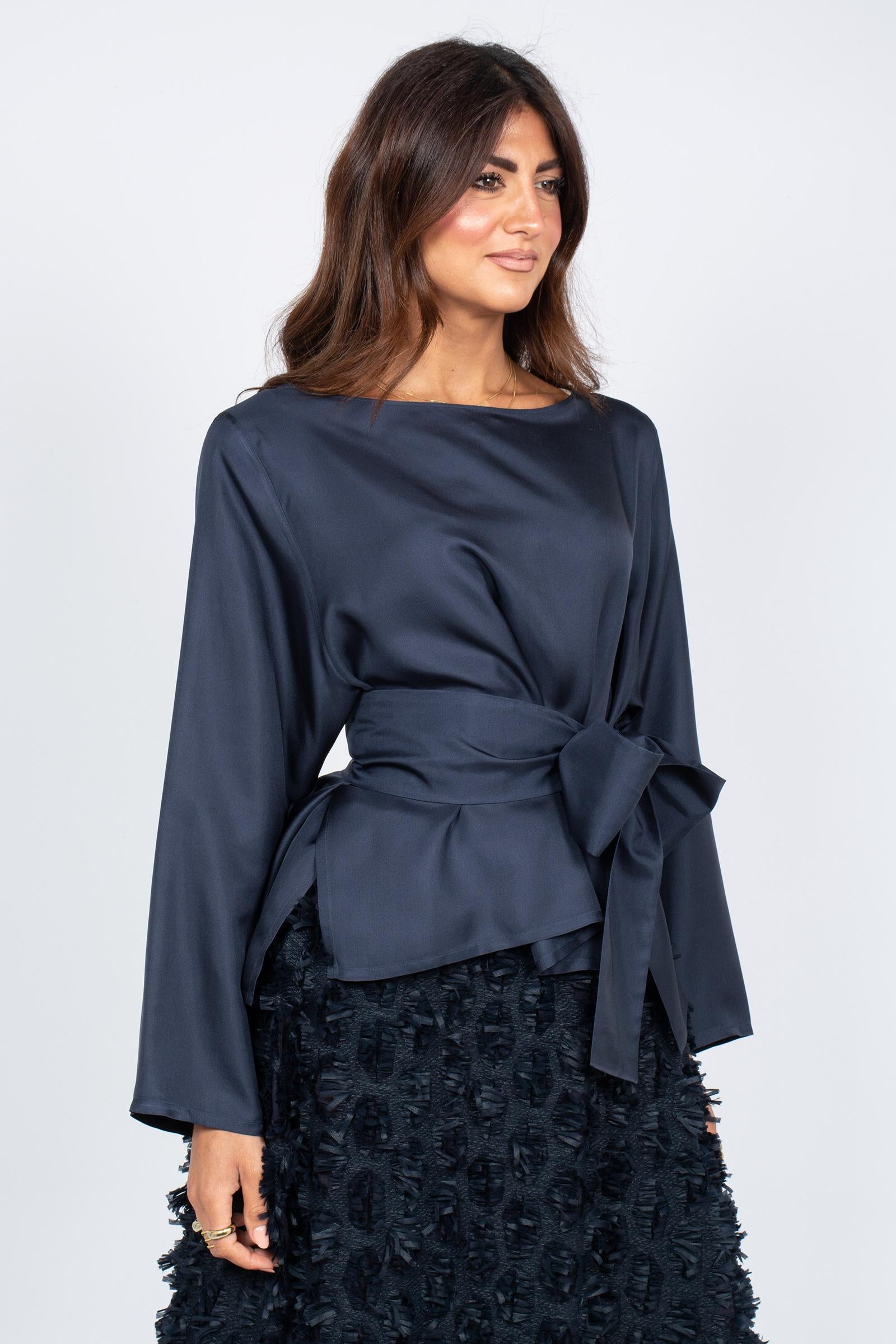 blusa in seta stretch 26SMCC34726SSE228 89001 MAISON COGO 