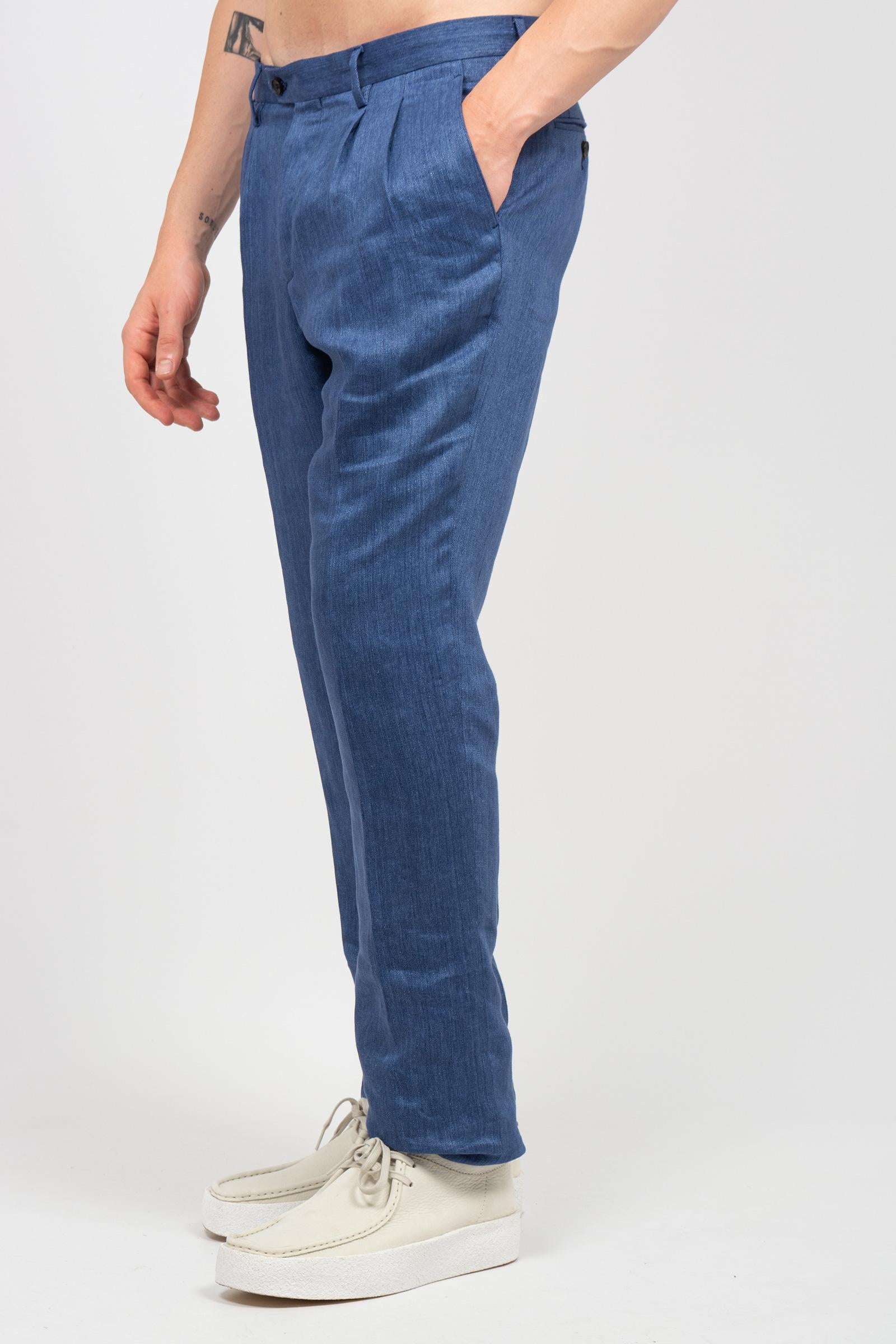 pantalone chino in lino DP197A01 780 DRUMOHR 