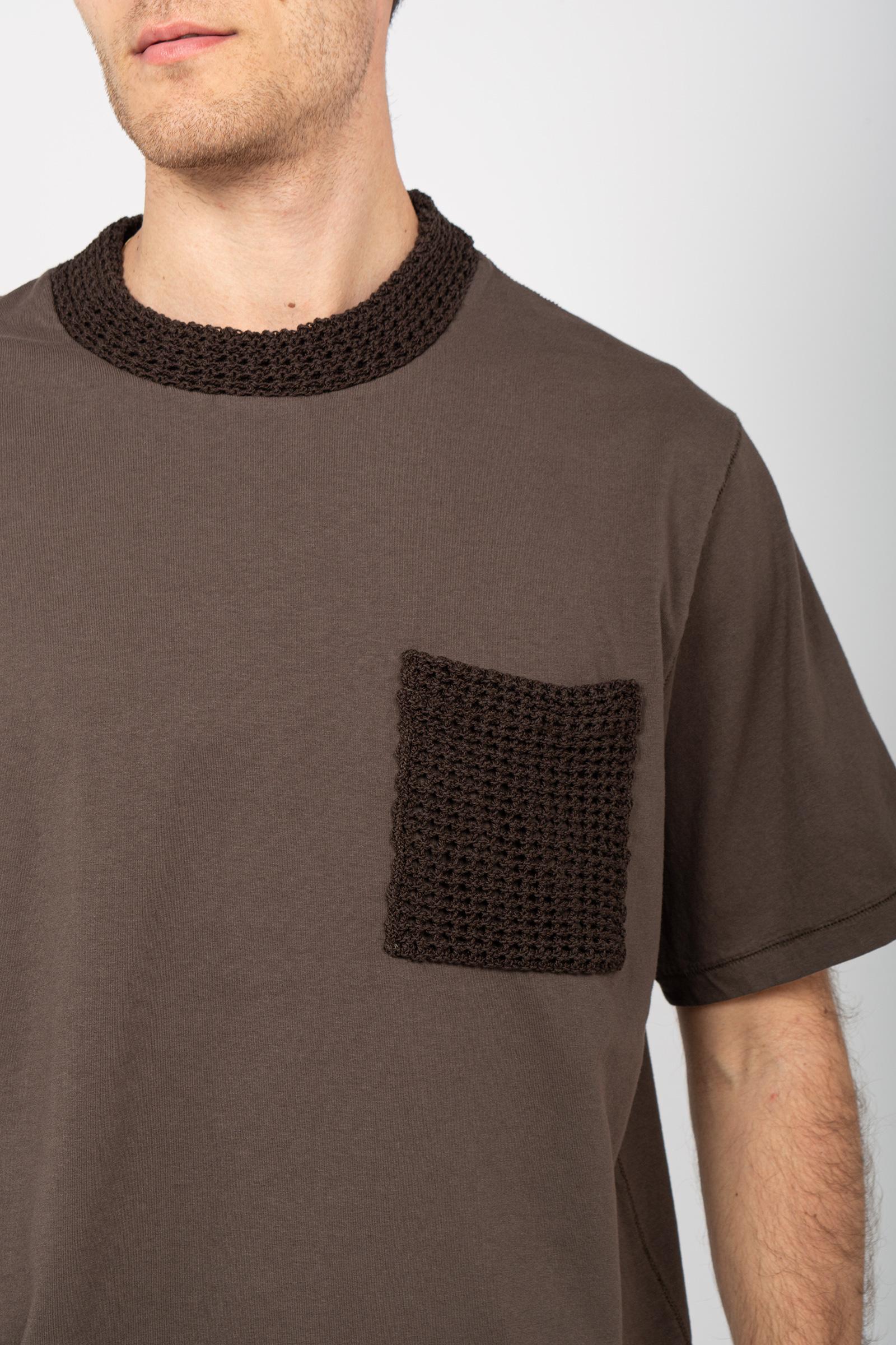 t-shirt in cotone e crochet AFU31 24 ATOMO FACTORY 