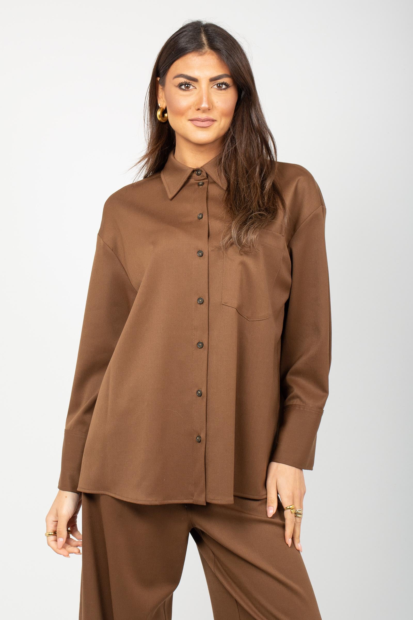 camicia in misto lana 'angelica' P5WH09 U69 ERIKA CAVALLINI 