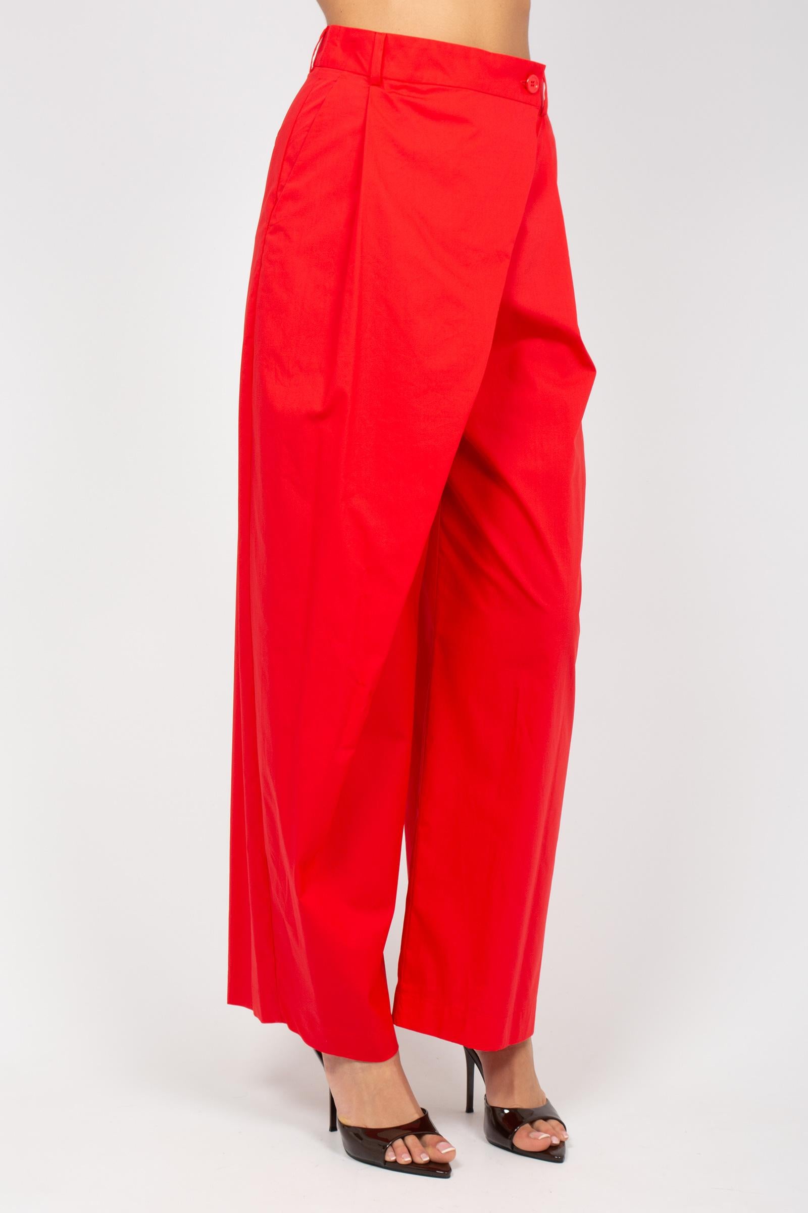 pantalone con pannello in cotone M1AB0013 RED SOLOTRE 