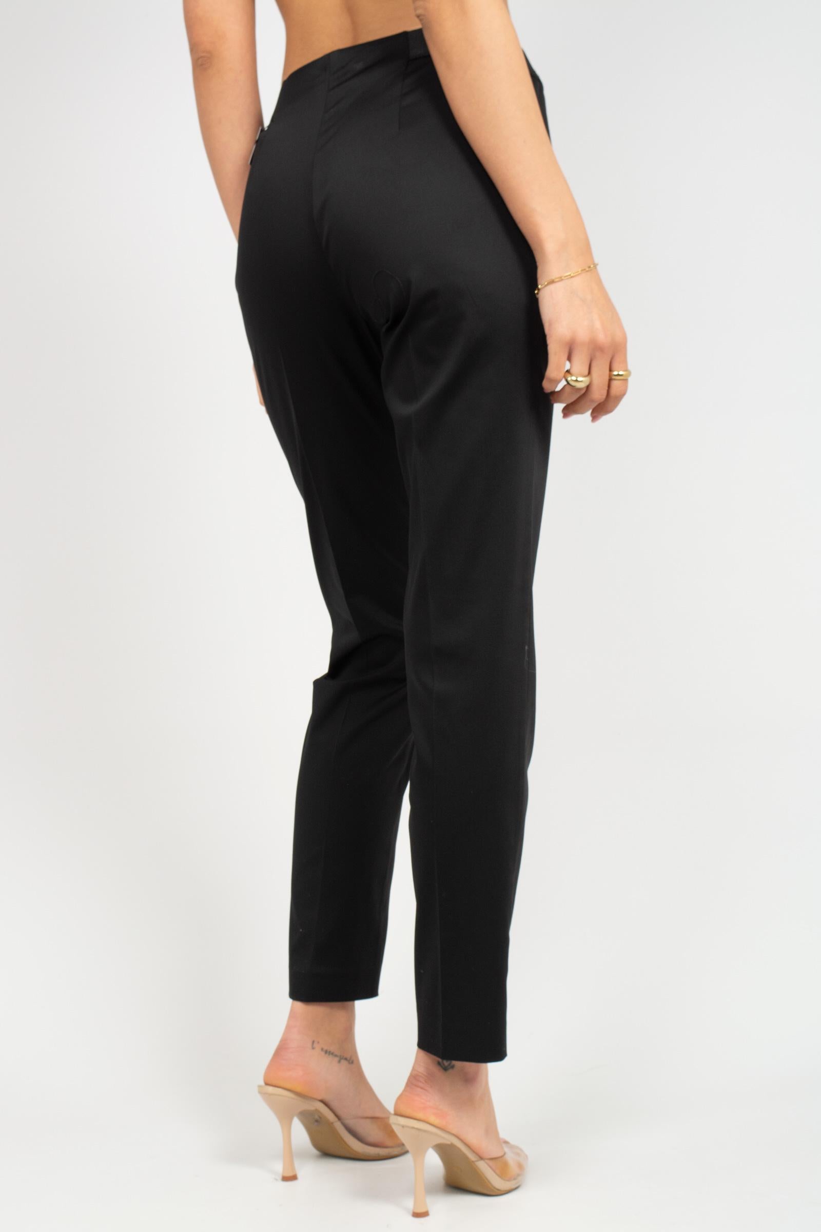 pantalone in popeline di cotone P206MANILA NERO SANGERMANO 