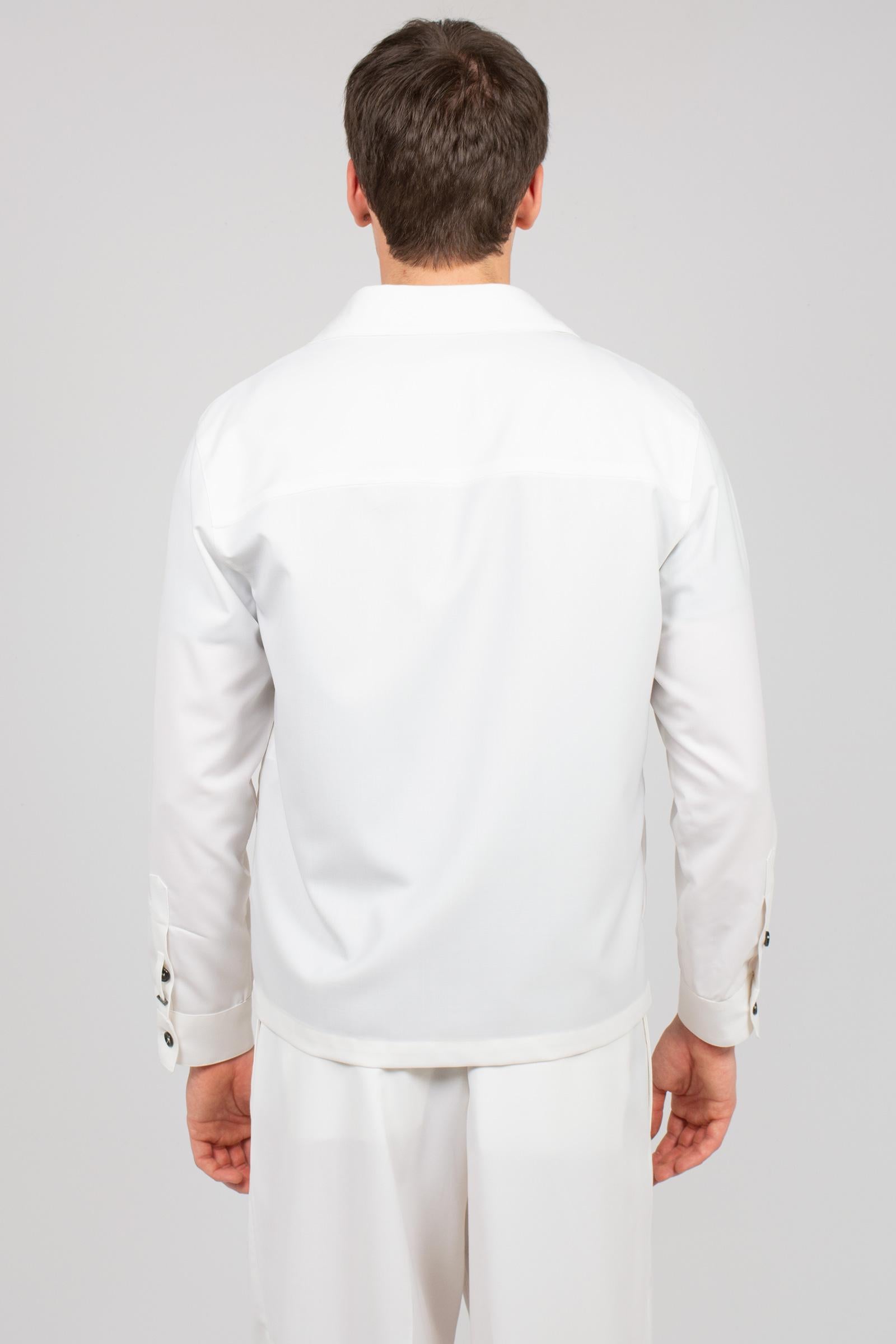 giacca in fresco lana con zip 'leroy' LEROYZIPSMPS26 BIANCO BE ABLE 