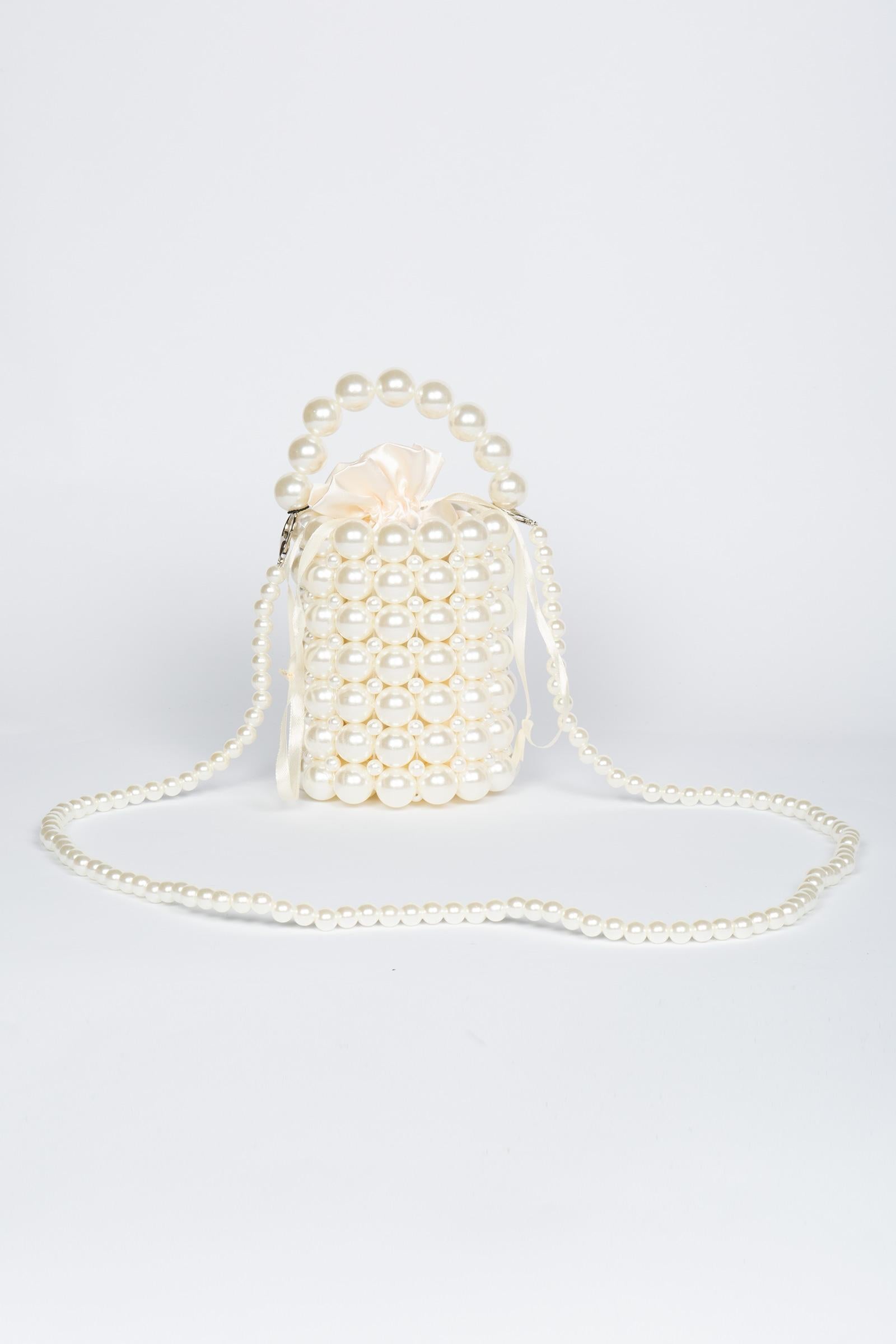 mini bucket con perle BPEARLS WHITE MIRIAM STELLA 
