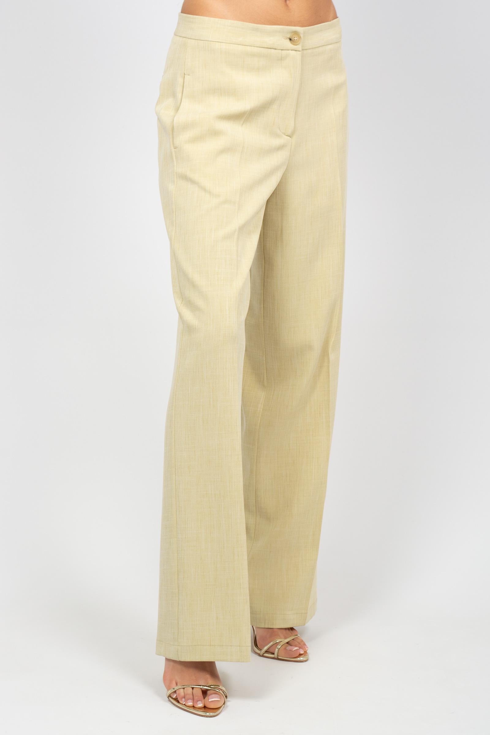 pantalone in misto viscosa M1AB0220 YELLOW SOLOTRE 