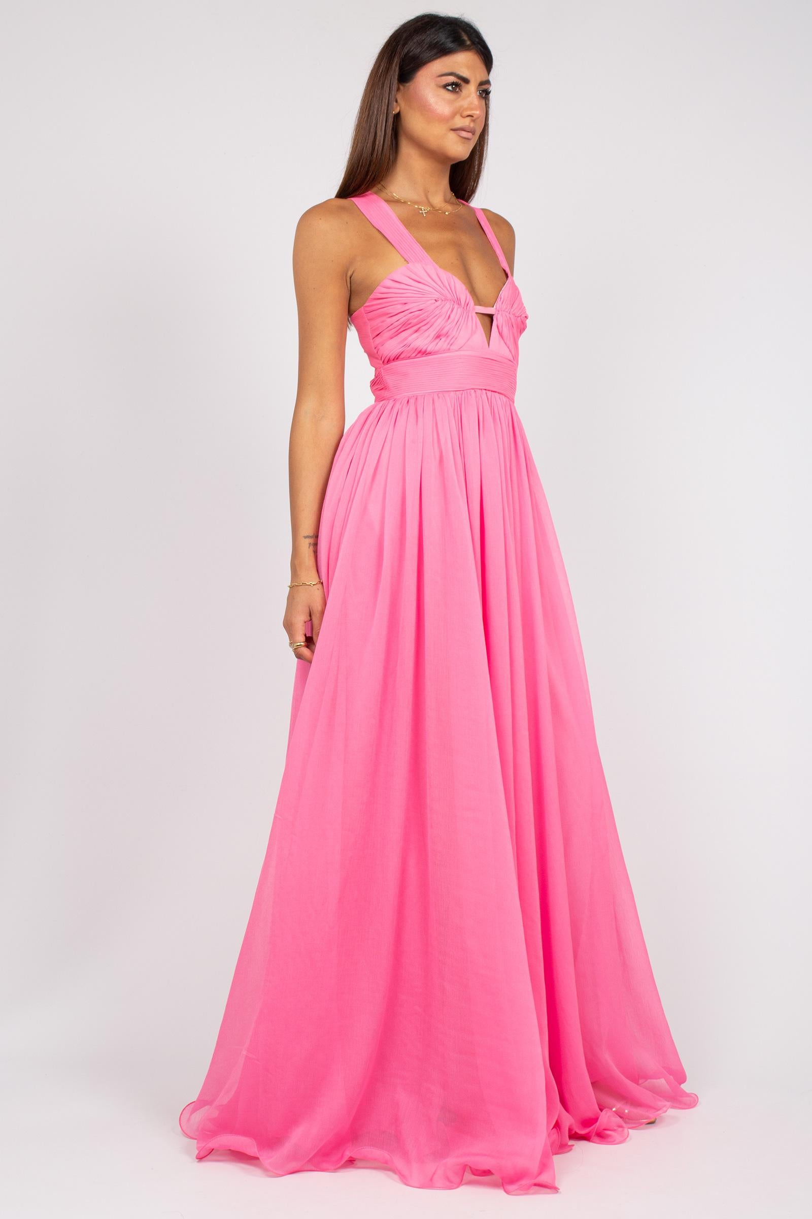 abito lungo in chiffon con drappeggio D48EQ070E6A 00749 ERMANNO - ERMANNO SCERVINO 