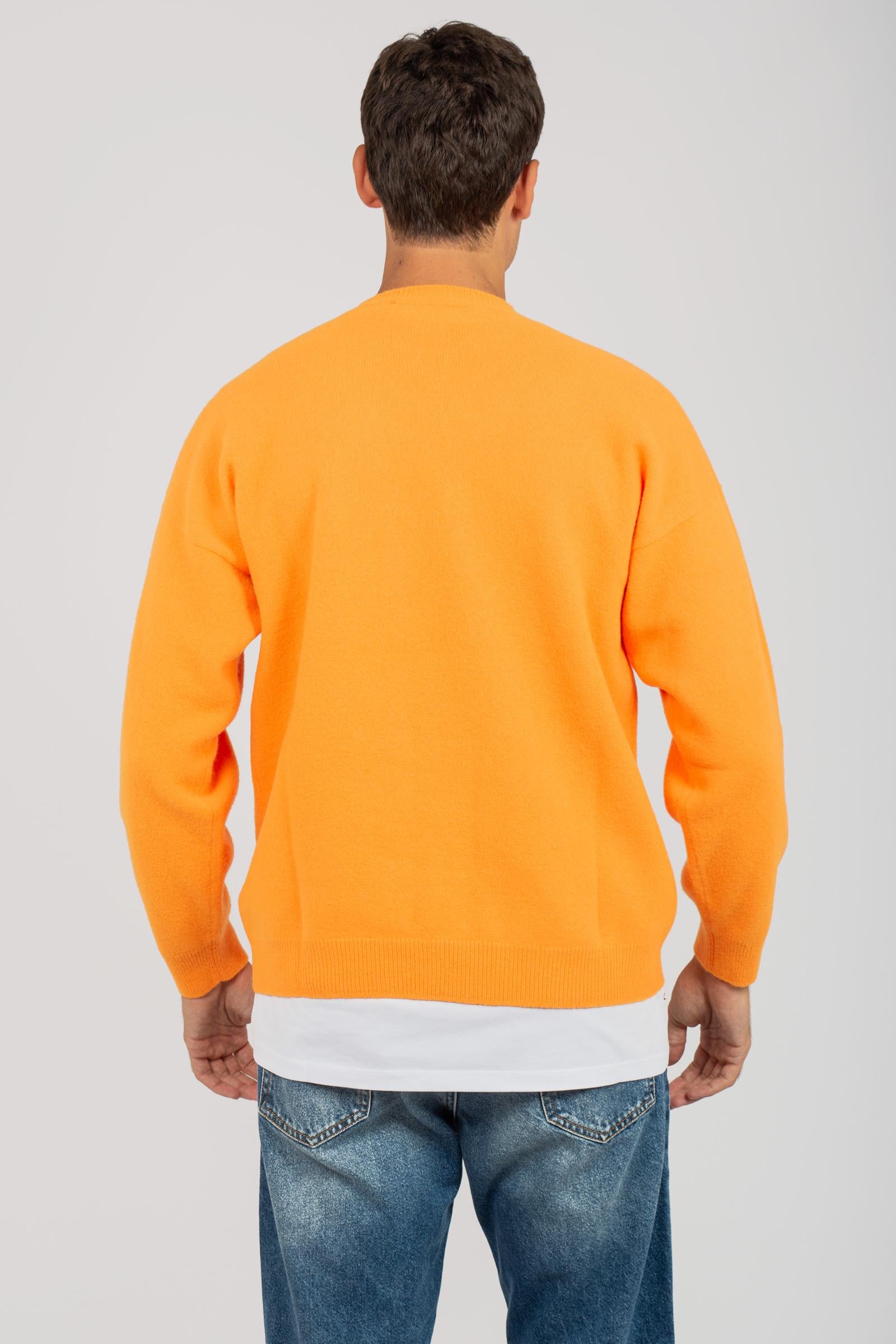 girocollo in lana infeltrita B9F0037 ARANCIO AMARANTO 