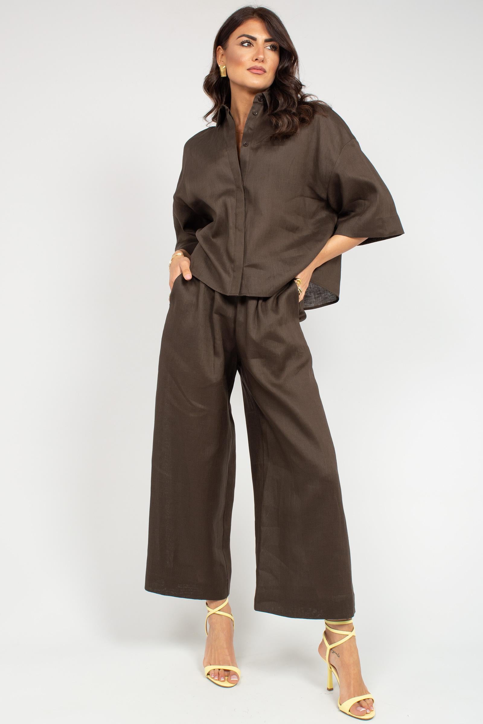 pantalone in lino 'canneti' 2616131028600 006 MM - MAX MARA 