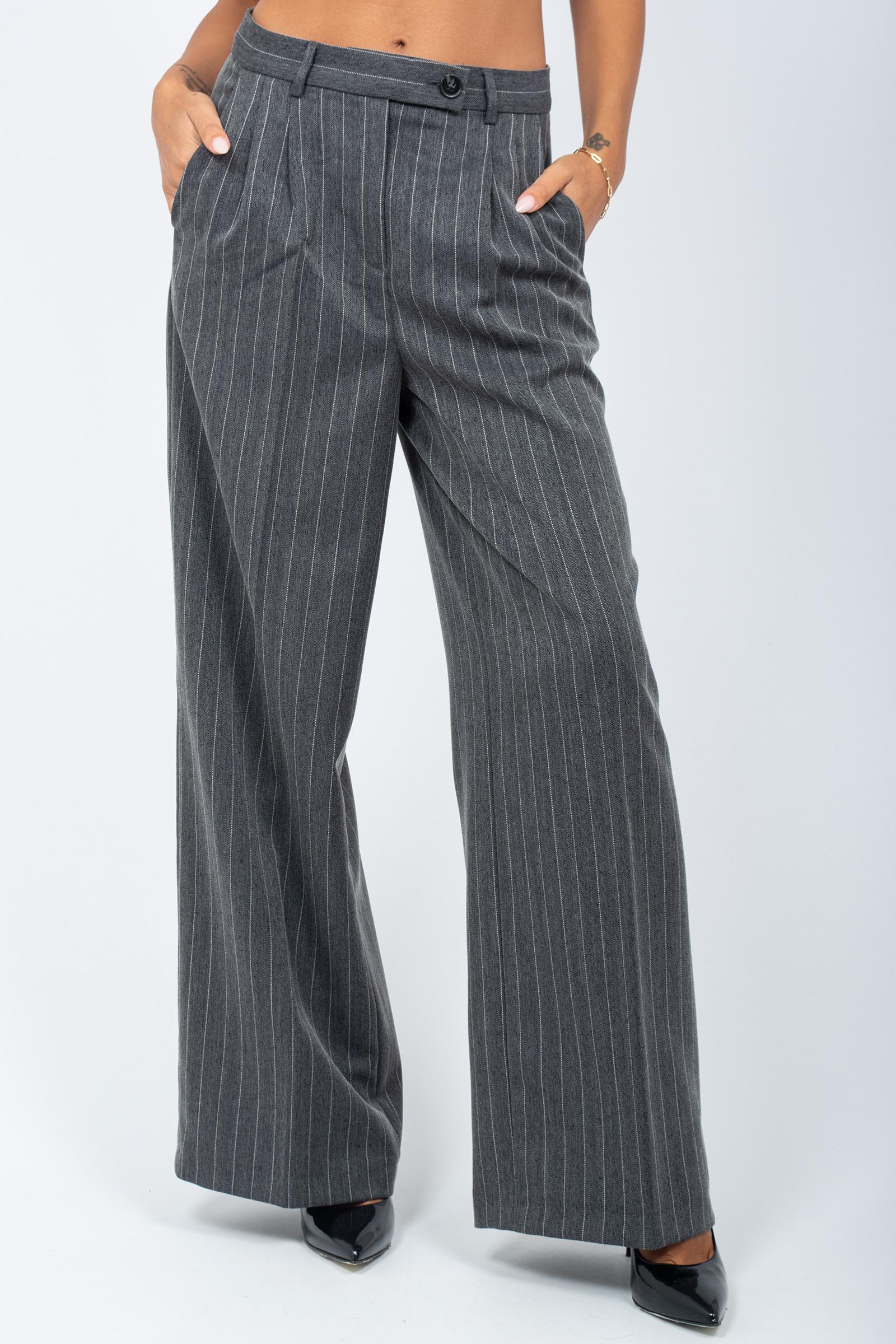 pantalone gessato in misto viscosa P612R008387N 001 DIANA GALLESI 