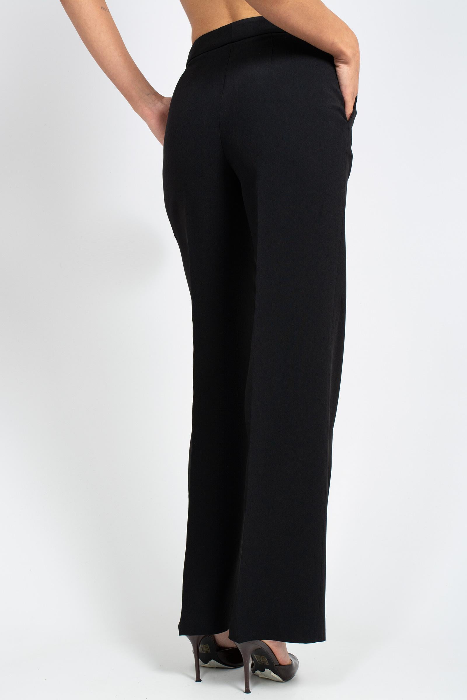 pantalone in misto viscosa P26M976MB NERO VIA MASINI 80 