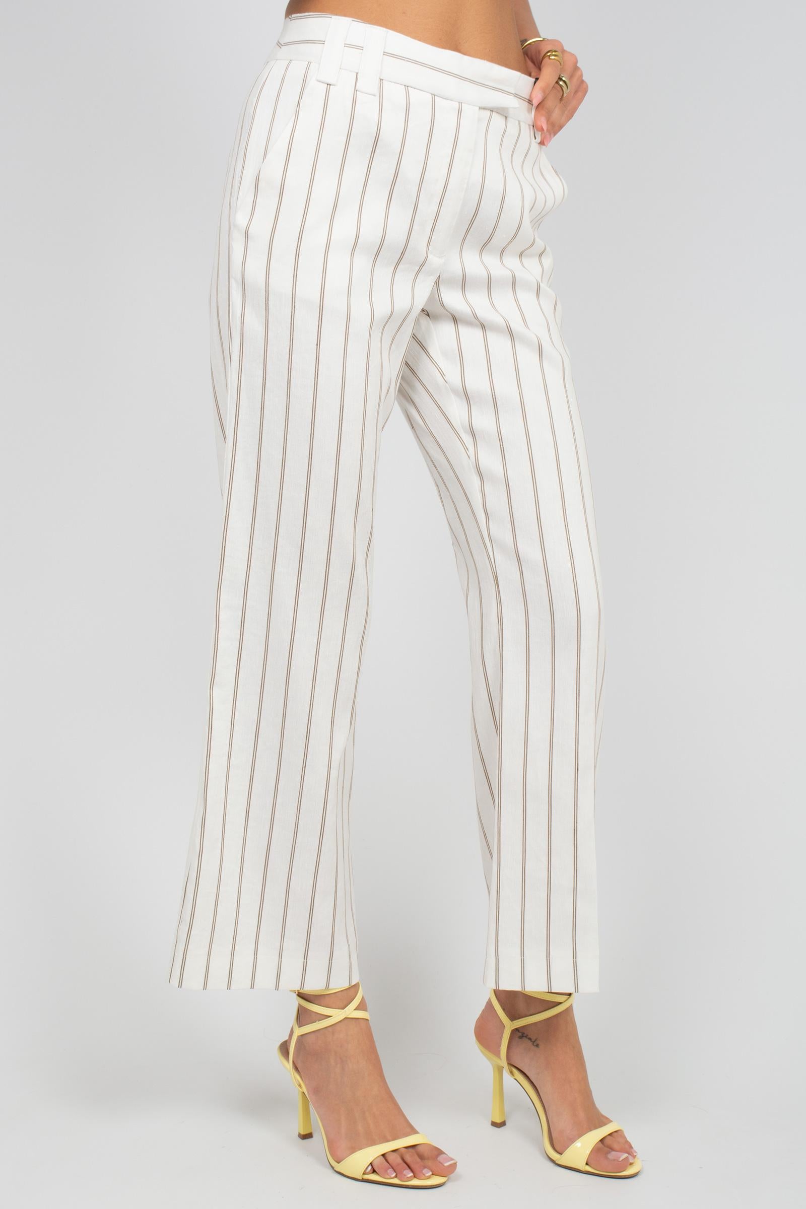 pantalone a righe in lino 'febo' FEBO 001 MARELLA 