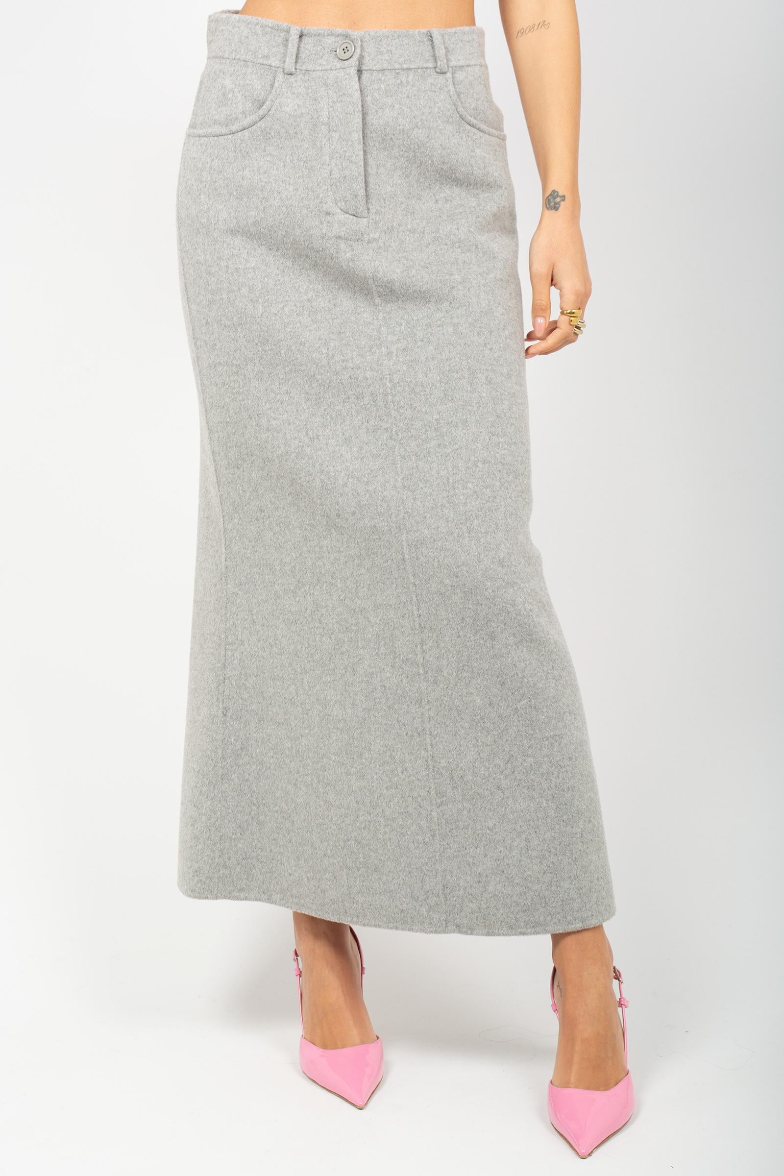 gonna lunga in panno di lana 'elga' P5WW06 X85 ERIKA CAVALLINI 