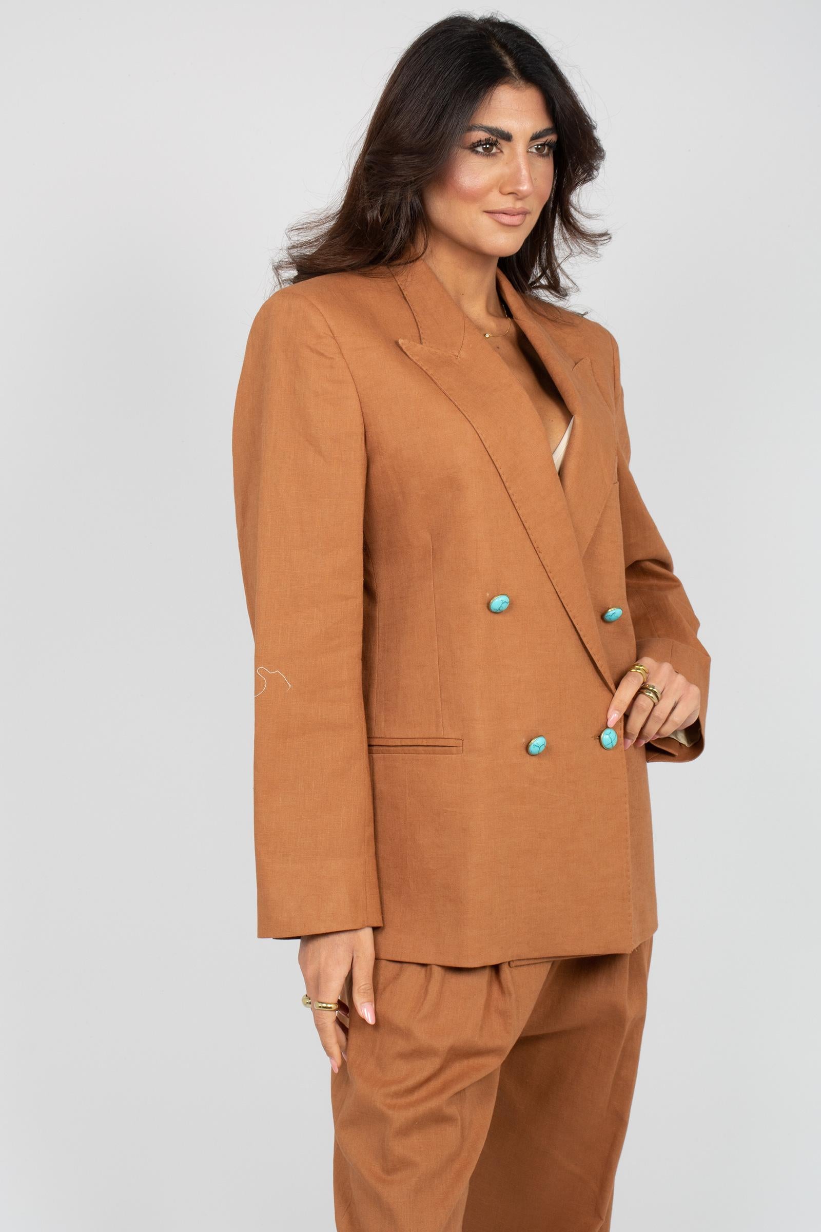 giacca oversize in lino S6PKWOBL037 910 A PAPER KID 