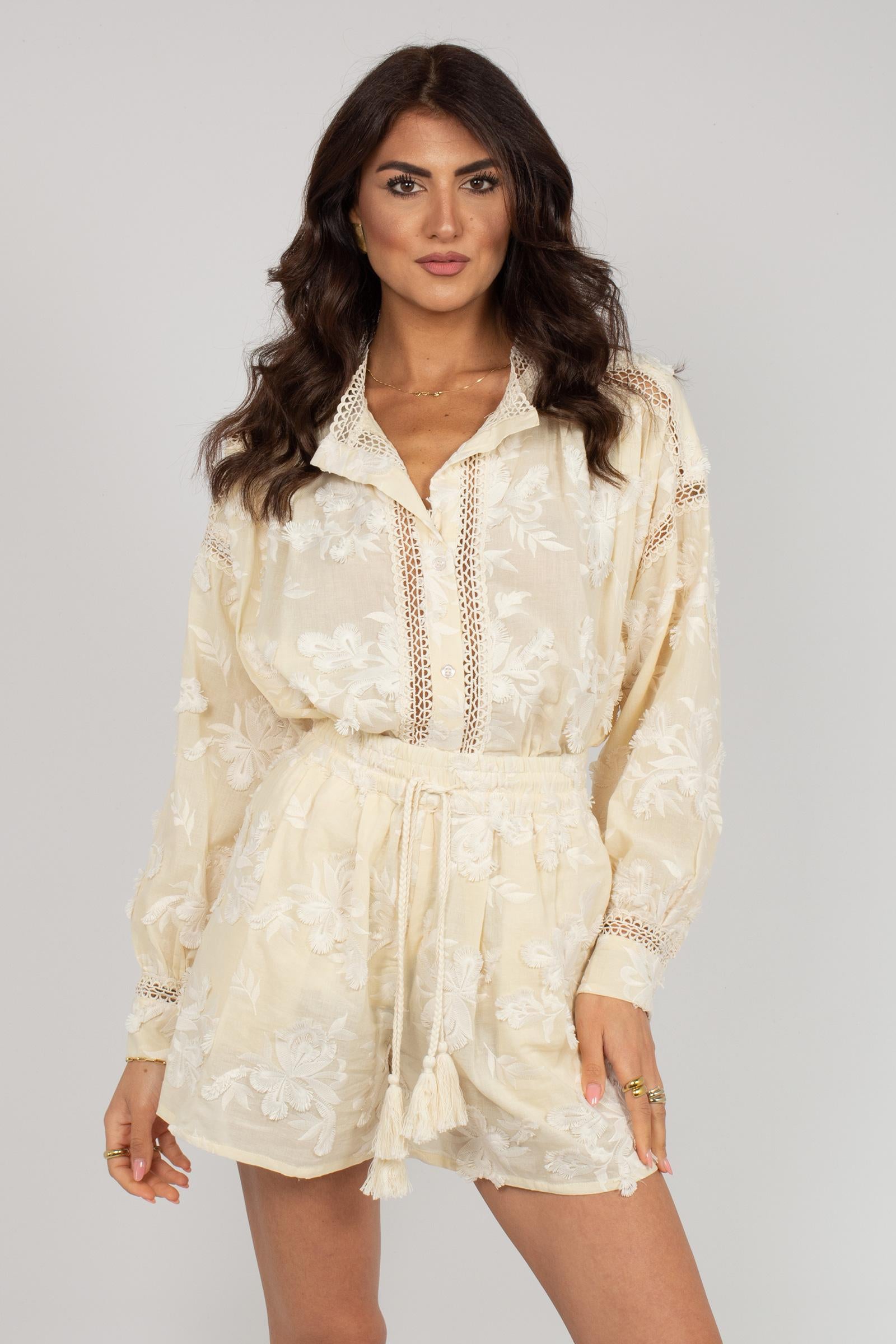 blusa in mussola ricamata S26SL06 W123 WEILI ZHENG 