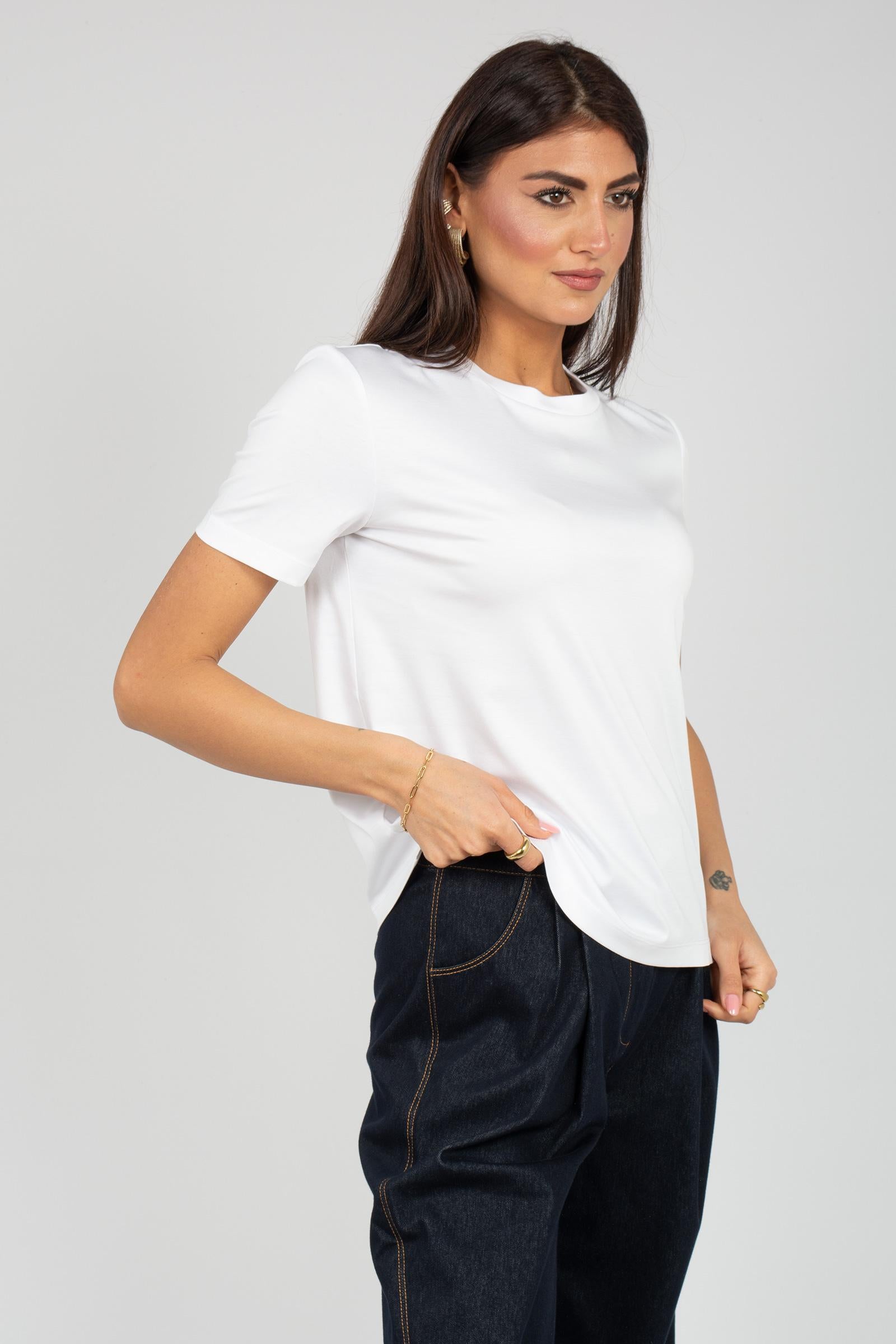 t-shirt in cotone e modal 'astice' 2616841067600 001 MM - MAX MARA 