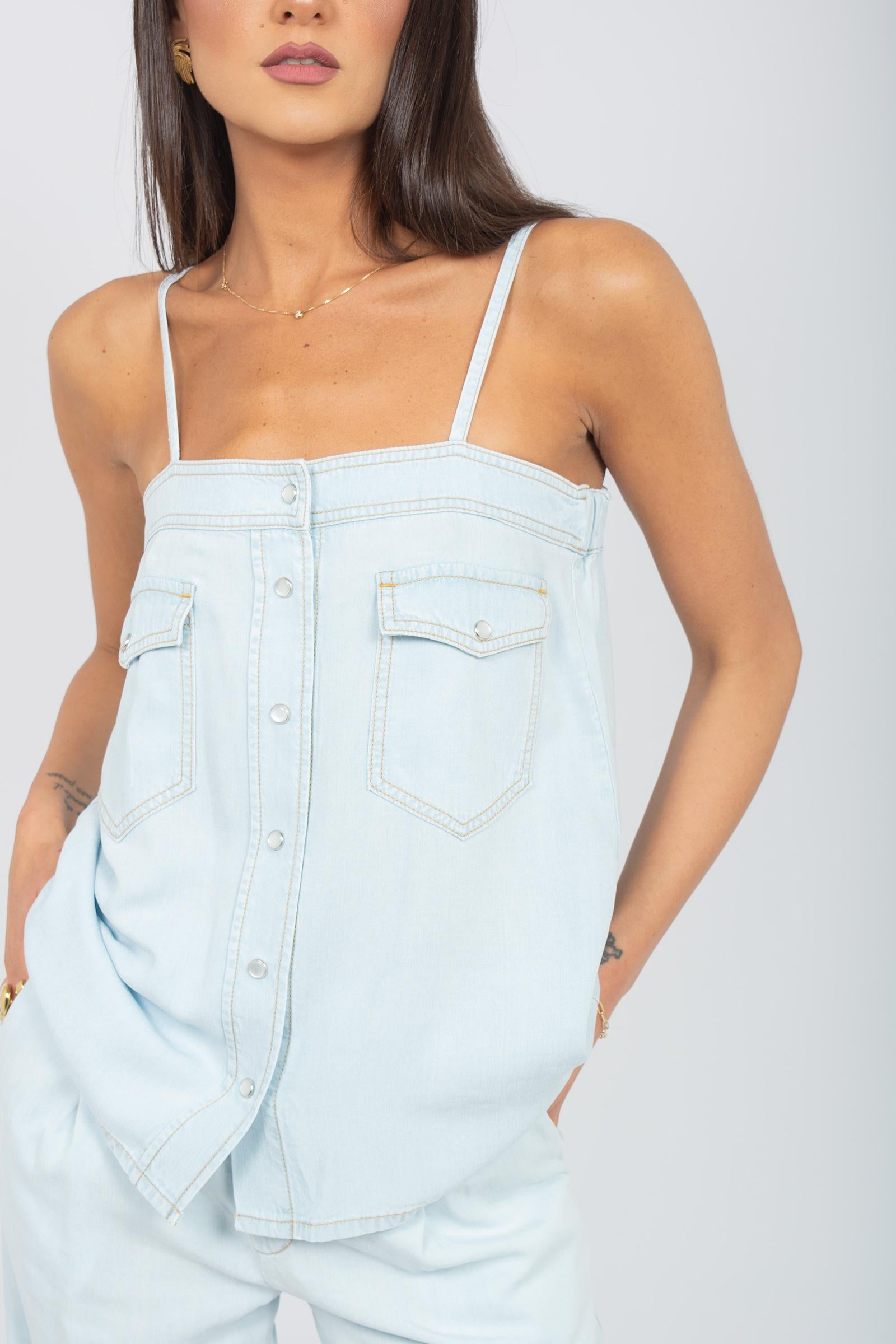 top in denim 'mirna' S5SY20 L88 SEMICOUTURE 