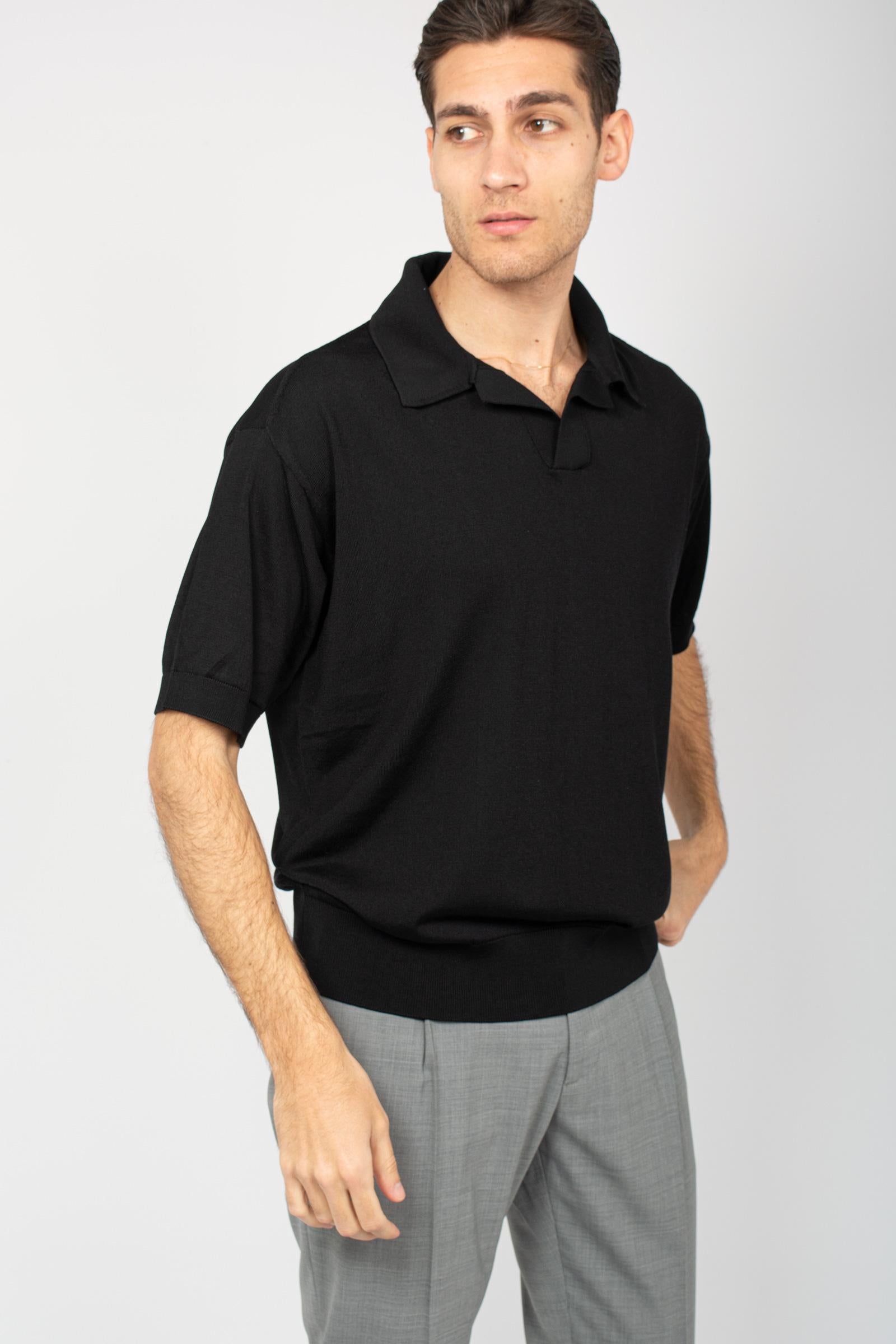polo oversize in cotone e viscosa AFU01 03D ATOMO FACTORY 