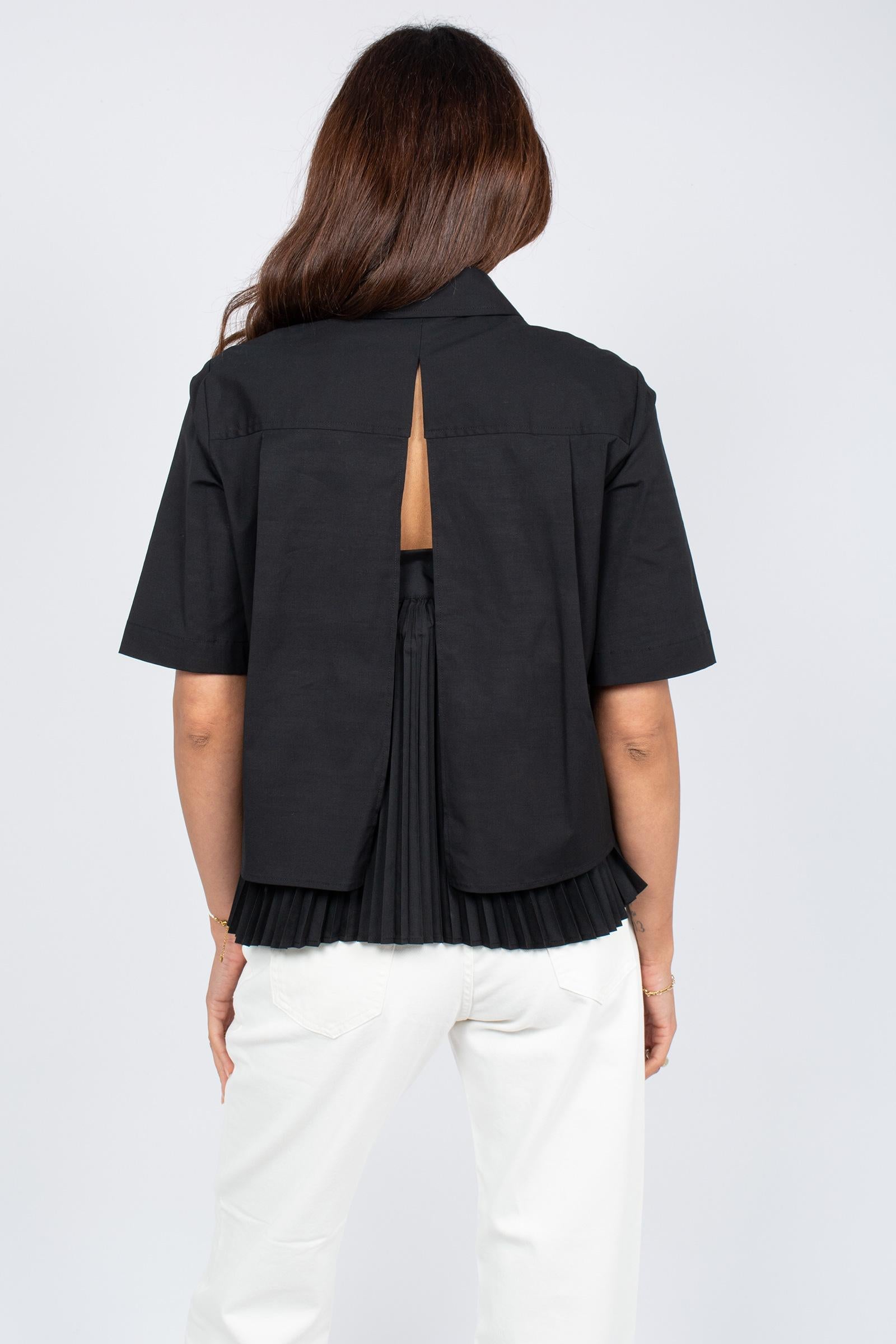 camicia in cotone e plisse 'dominga' Y6SK07 Y69 SEMICOUTURE 