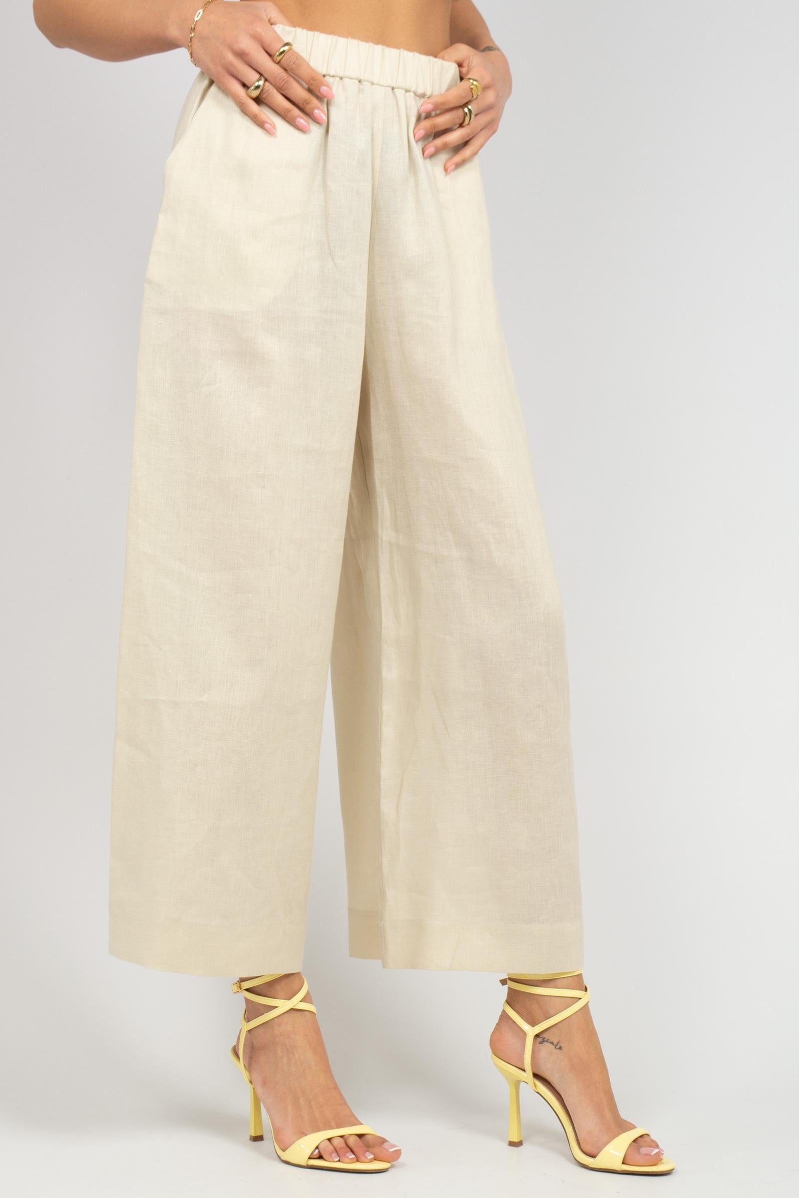 pantalone in lino 'canneti' 2616131028600 011 MM - MAX MARA 