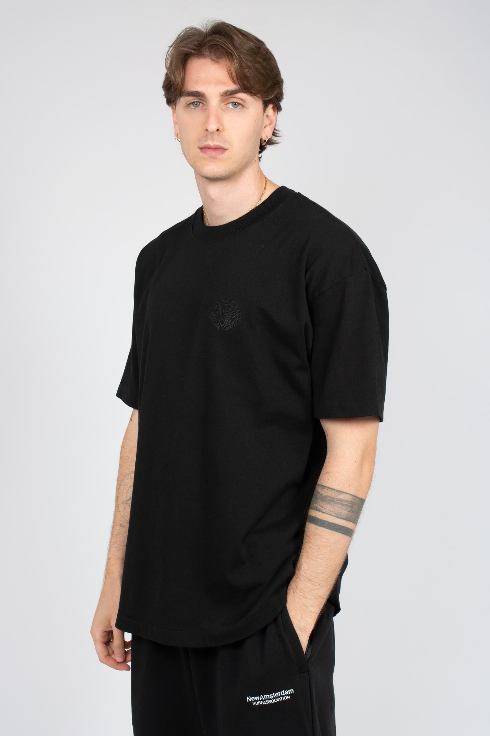 t-shirt in cotone 2601082002 BLK NEW AMSTERDAM 