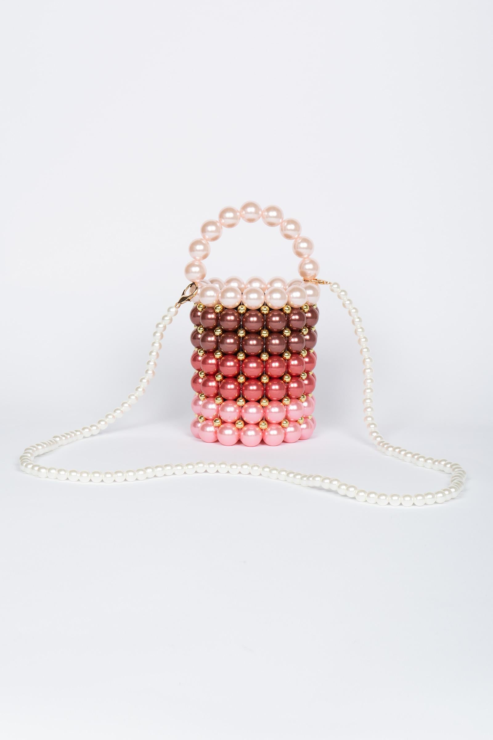 mini bucket con perle BPEARLS PINK MIRIAM STELLA 