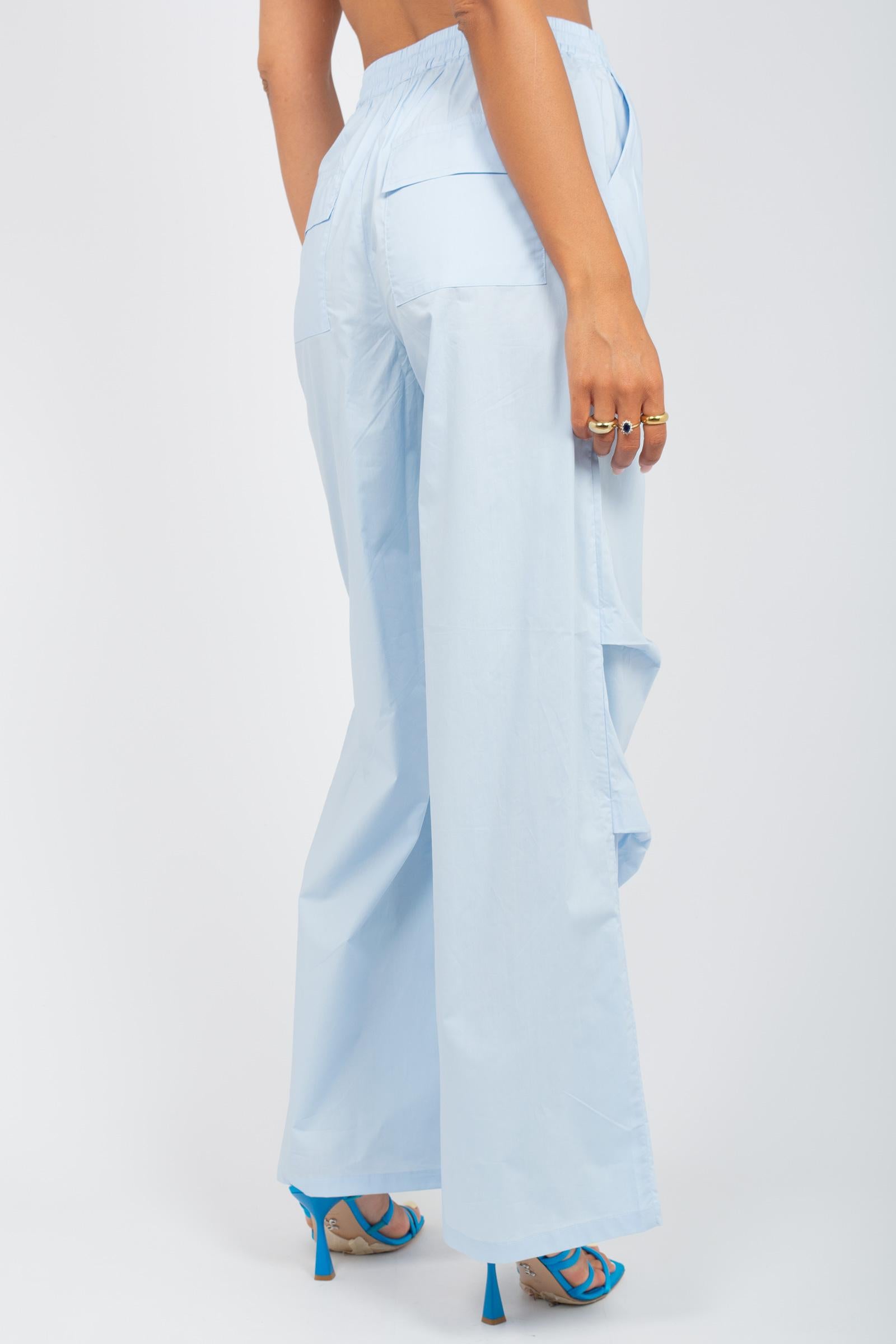pantalone parachute in popeline S25PL02 LB05 WEILI ZHENG 