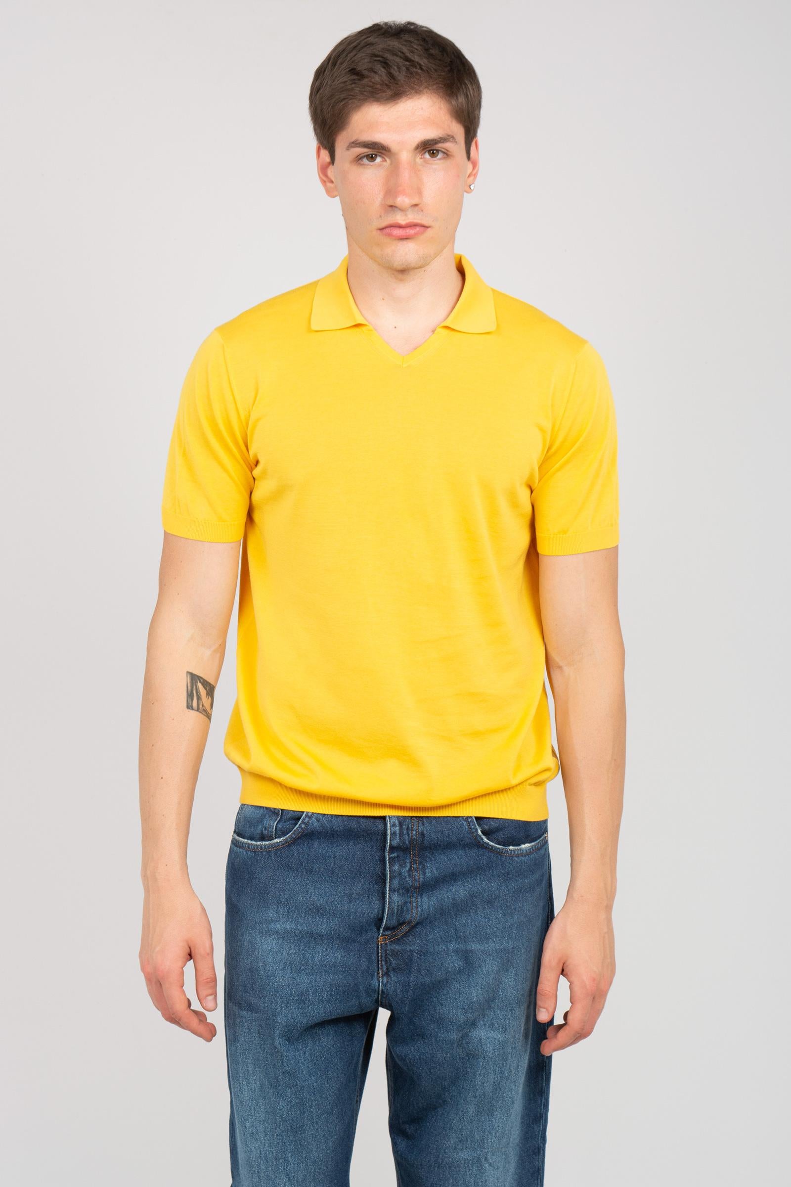 polo scollo v in cotone D0GN146 228 DRUMOHR 
