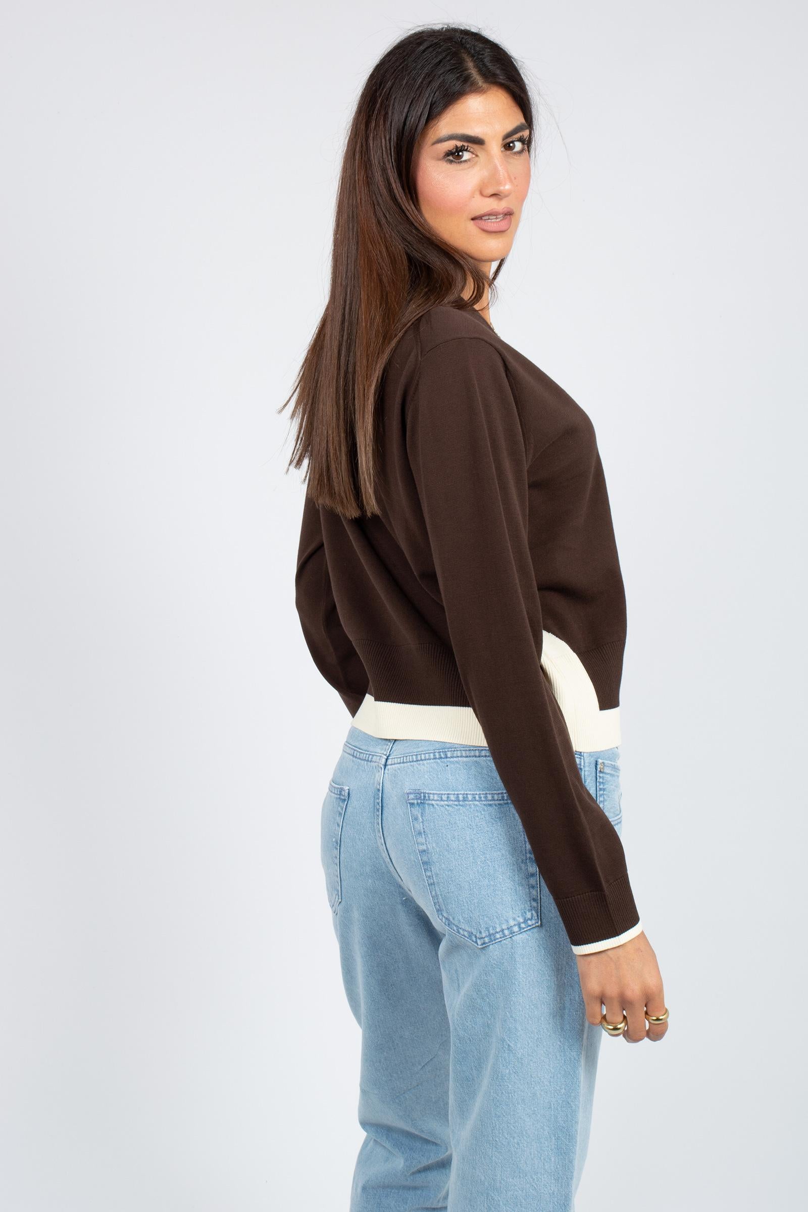 cardigan in filo 'amanda' Y6SA26 A10V1 SEMICOUTURE 